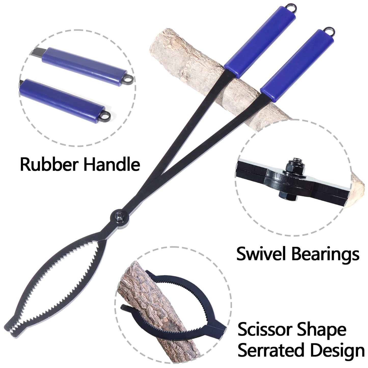 28" Firewood Tongs Log Grabber for Outdoor Indoor Campfire Firepit Bonfire Fireplace Tongs Heavy Duty Wrought Rustproof Safely Moves Firewood