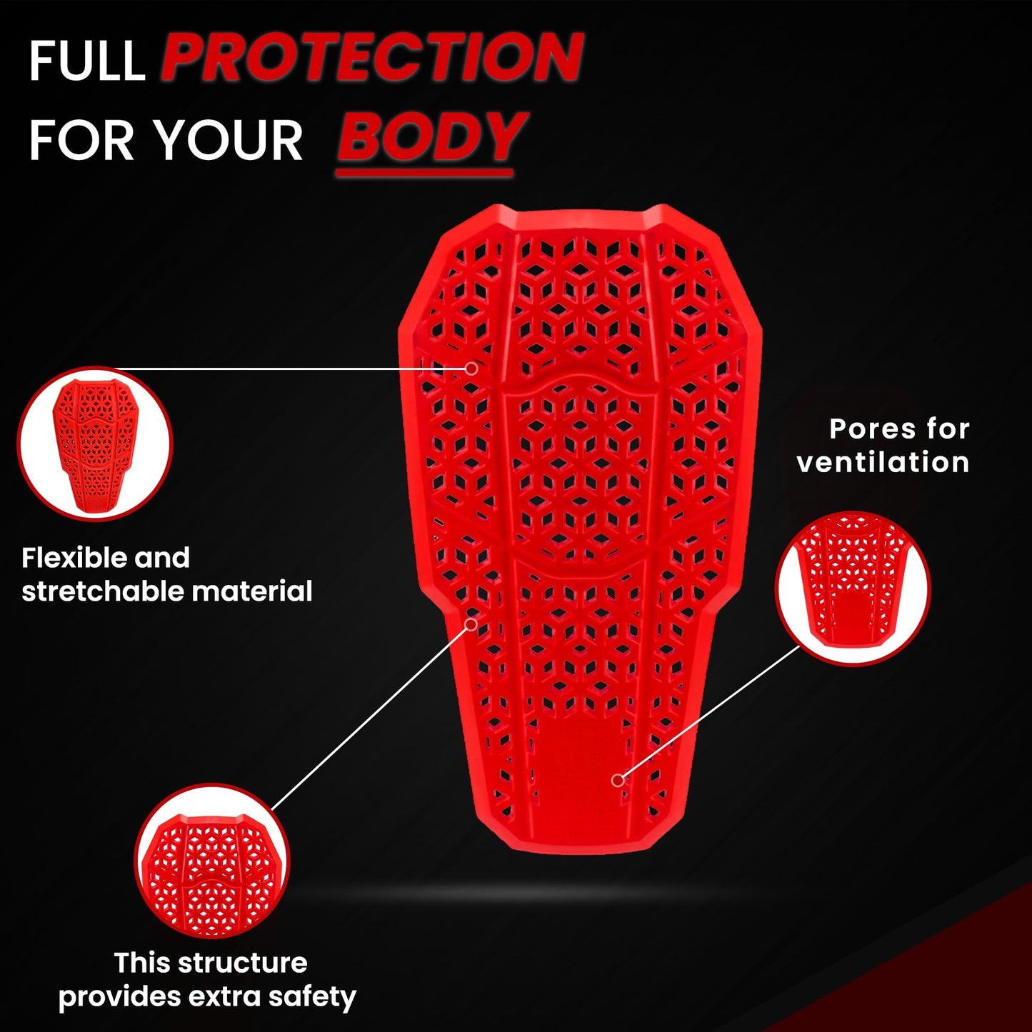 MOTOSTYLEWEAR – CE 2 Approve Back Protective Pad, Level 2 Approved Back Protector, Back Armor Motorcycle Jacket Replacement Pad for Men & Women.