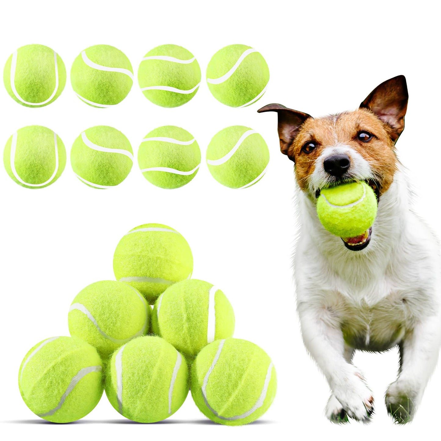 Hanaive 20 Pieces Dog Tennis Balls 2 Inch Mini Tennis Balls for Small Dog Pet Fetching Toy Rubber Felt Training Toys for Puppy Pet Playing Exercise and Practice(Yellow)