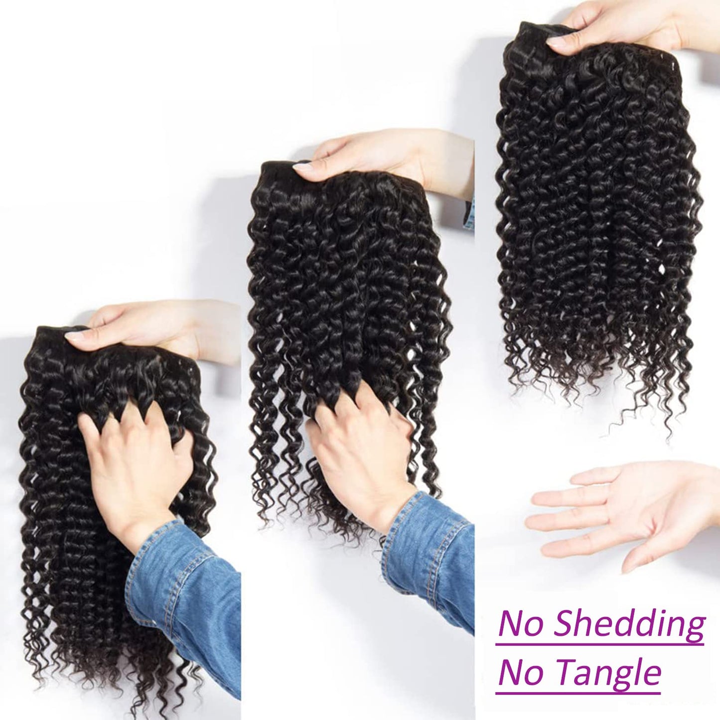 Human Hair Bundles Deep Wave 10 12 14 Inch 10A Brazilian Virgin Hair Extensions for Women 100% Unprocessed Wet and Wavy 3 Bundles Human Hair Cheveux Humain Natural Black