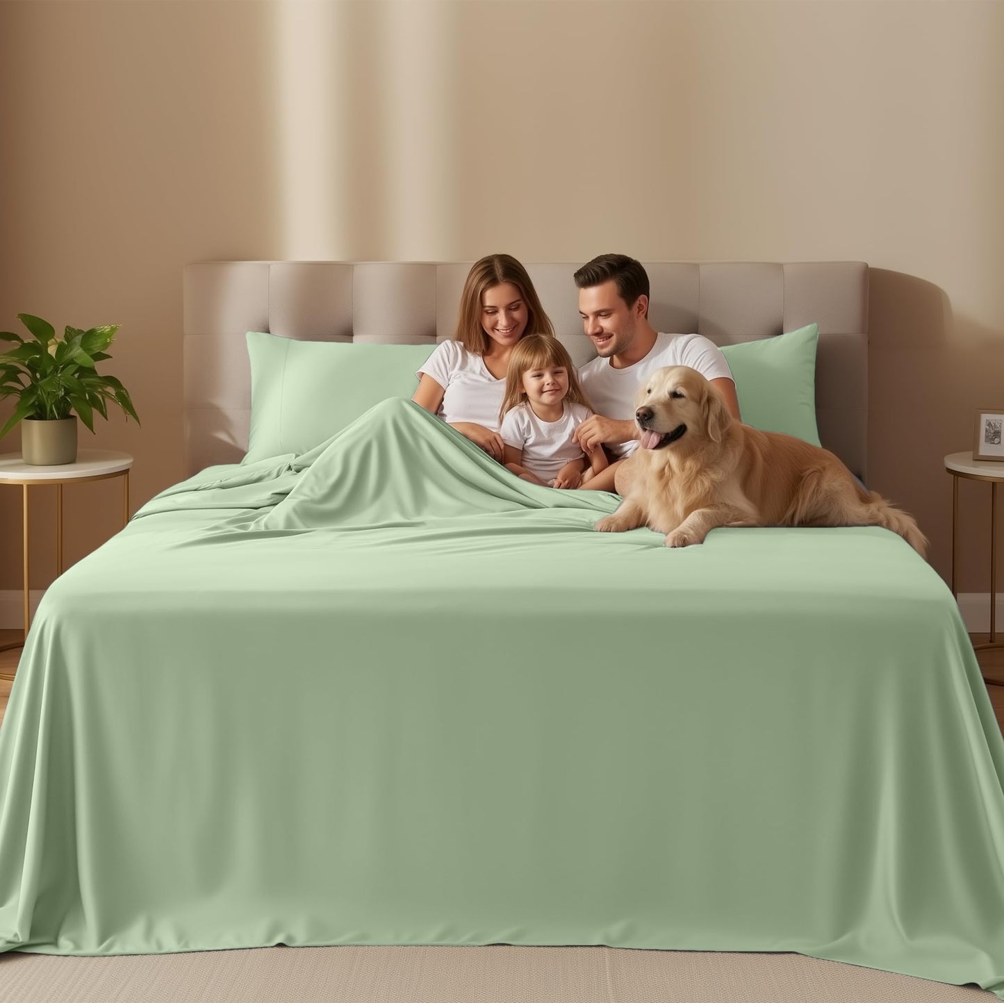 Utopia Bedding King Bed Sheet Set - 4 Piece Bedding - Soft Brushed Microfiber Fabric - Shrinkage & Fade Resistant - Easy Care (Sage)