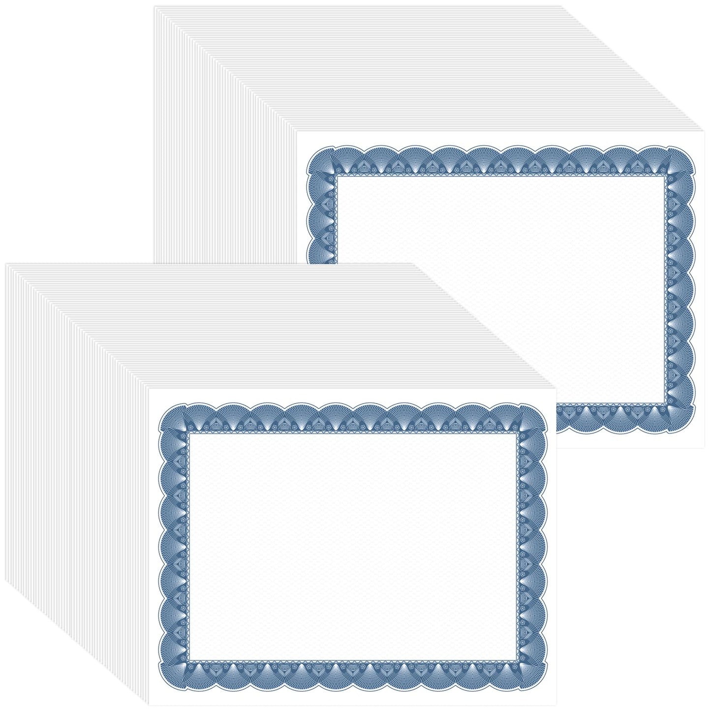 200 PCS Certificate Paper 8.5 x 11 for Printing, Customizable Blank Award Certificates, Diploma Paper with Border for Graduation, Achievement Award, Recognition Document, Navy Blue Floral