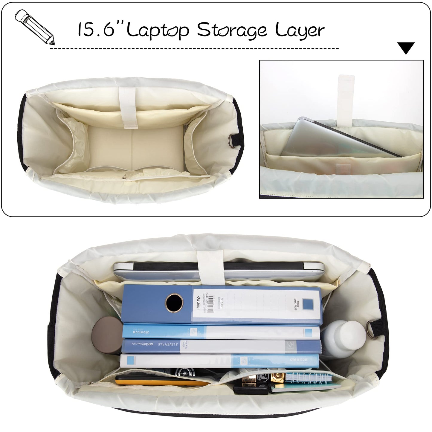 LoDrid Teacher Tote Bag with Bottom Pad, with Separated Storage Laptop Layer (up to 15.6 Inch), Teacher Bags and Totes for Women, Teacher Utility Bag with Large Compartment, Totem(Patented Design)
