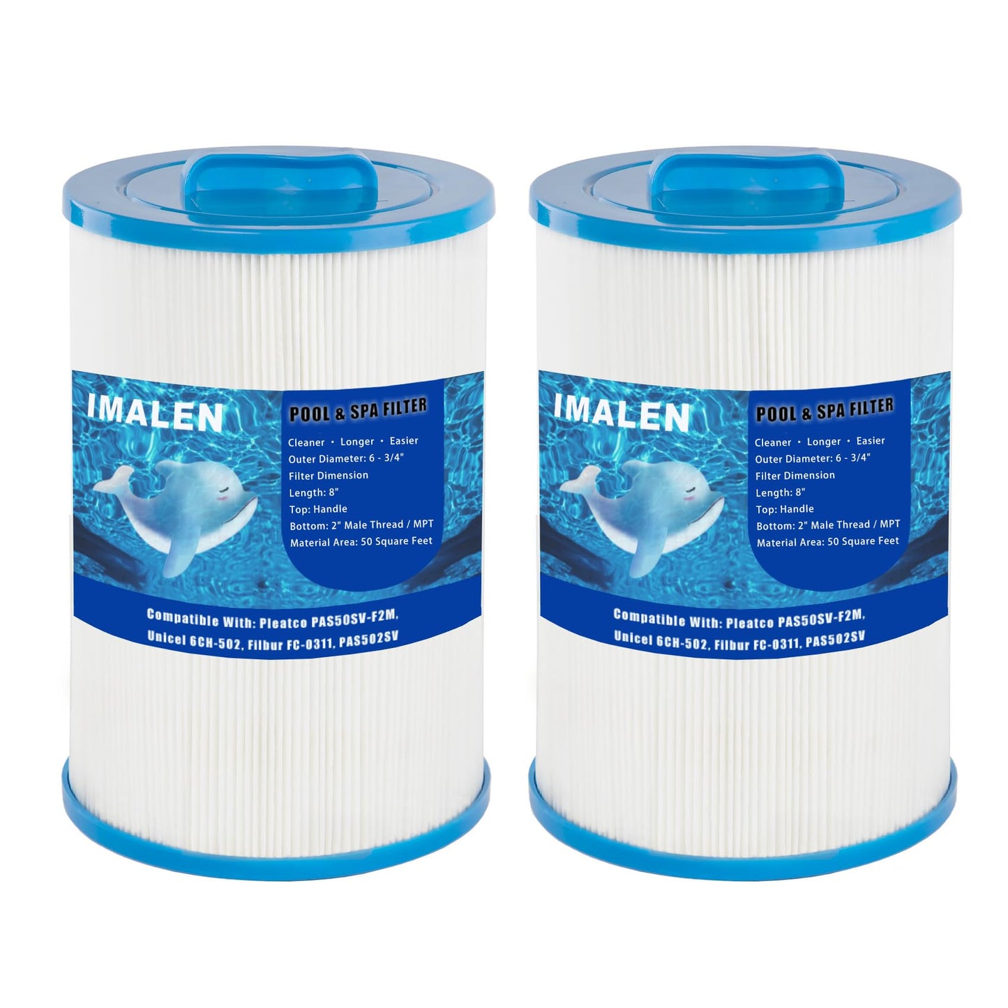 IMALEN Spa Filter Compatible with Unicel 6CH-502, Filbur FC-0311, Artesian Spa Filter, Magnum AR50, Baleen AK-90161, and Master Deluxe M60506, Hot Tub Filter Cartridge, 2 Pack