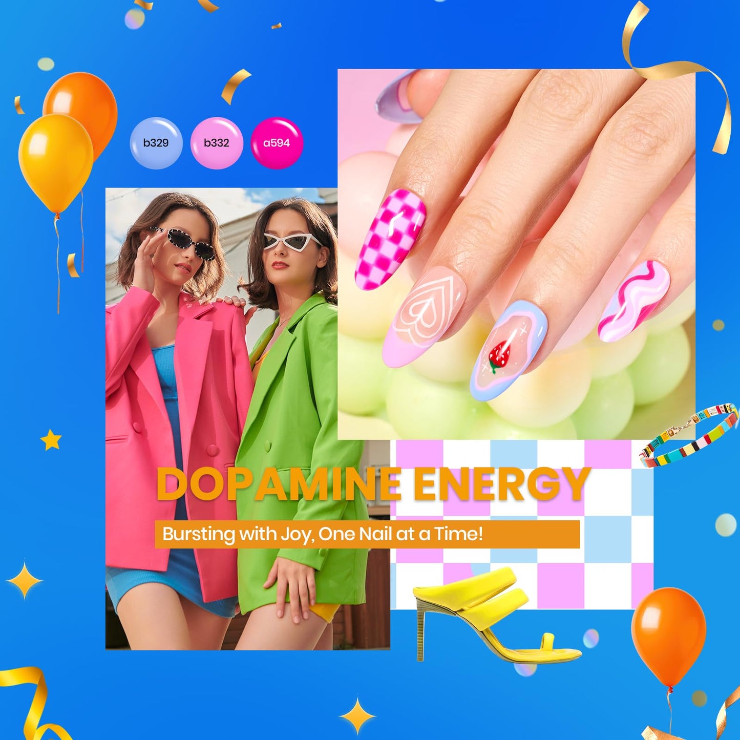 Beetles Gel Nail Polish Set, 69 PCS 60 Colors Spring Gel Nail Polish Kit Neno Pastel Jelly Glitter Nude Pink White Red Blue Green Brown Base Coat Glossy Matte Top Coat Gel Gift for Women