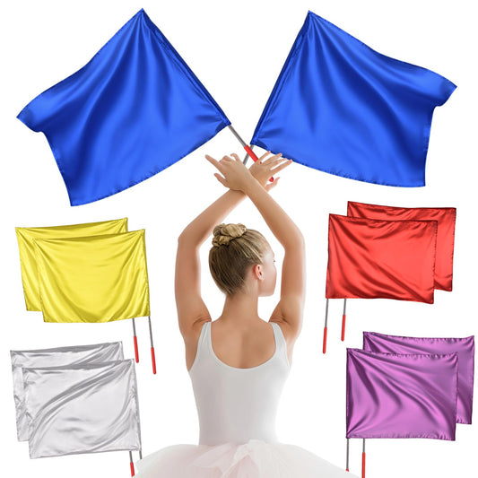 10pcs, Worship Flags, 21.6" X 26.8", Worship Flags For Dance Church, Praise Dance Equipped With A Telescopic Pole, Five Colors, Used For Outdoor, Stage, Church Services, Teams