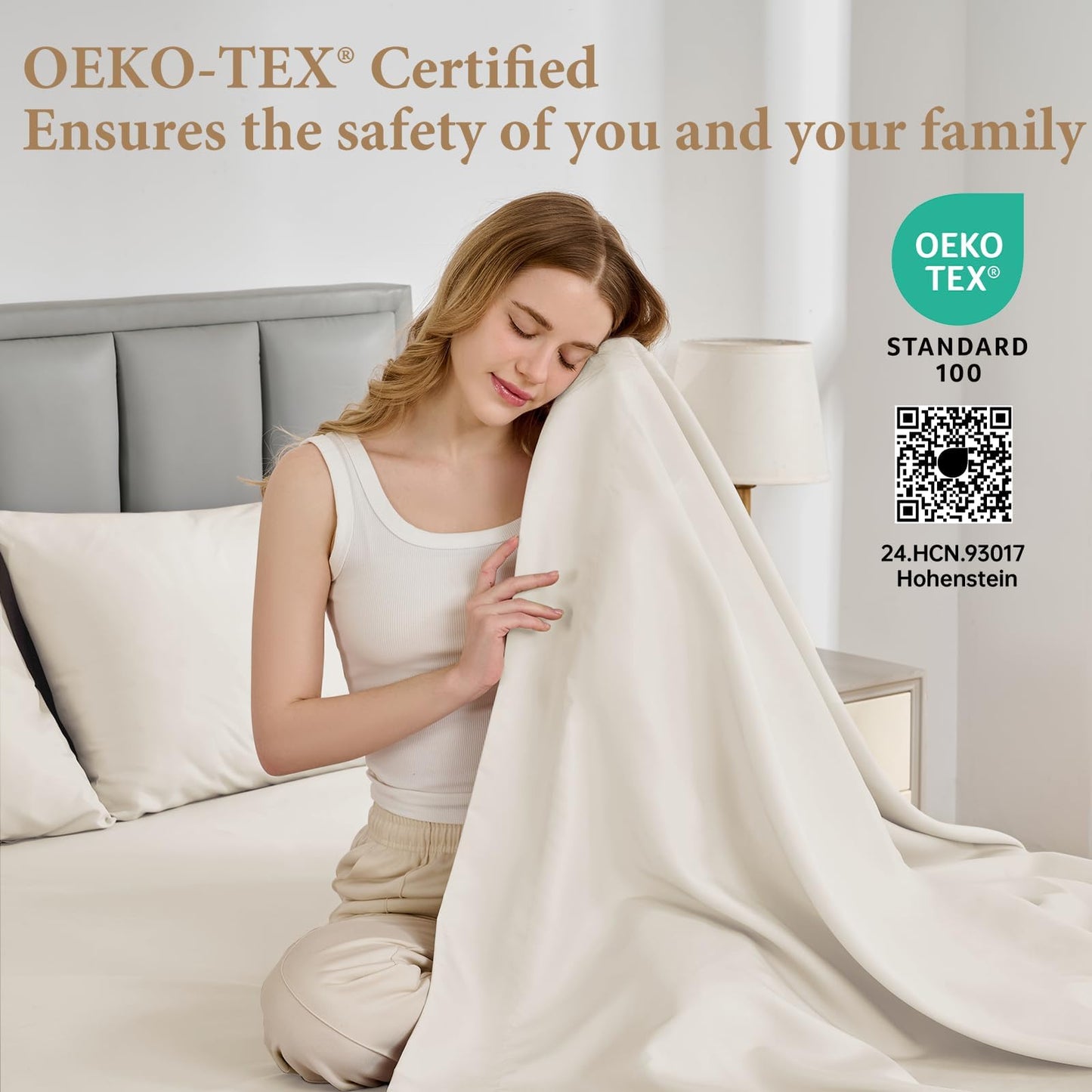 JOLLYVOGUE Queen Size Bed Sheet Set - 4 Piece Bed Sheets Set with Deep Pocket - Soft Breathable & Cooling - Resists Shrinkage & Fading Draps Queen - Easy Care (Beige)