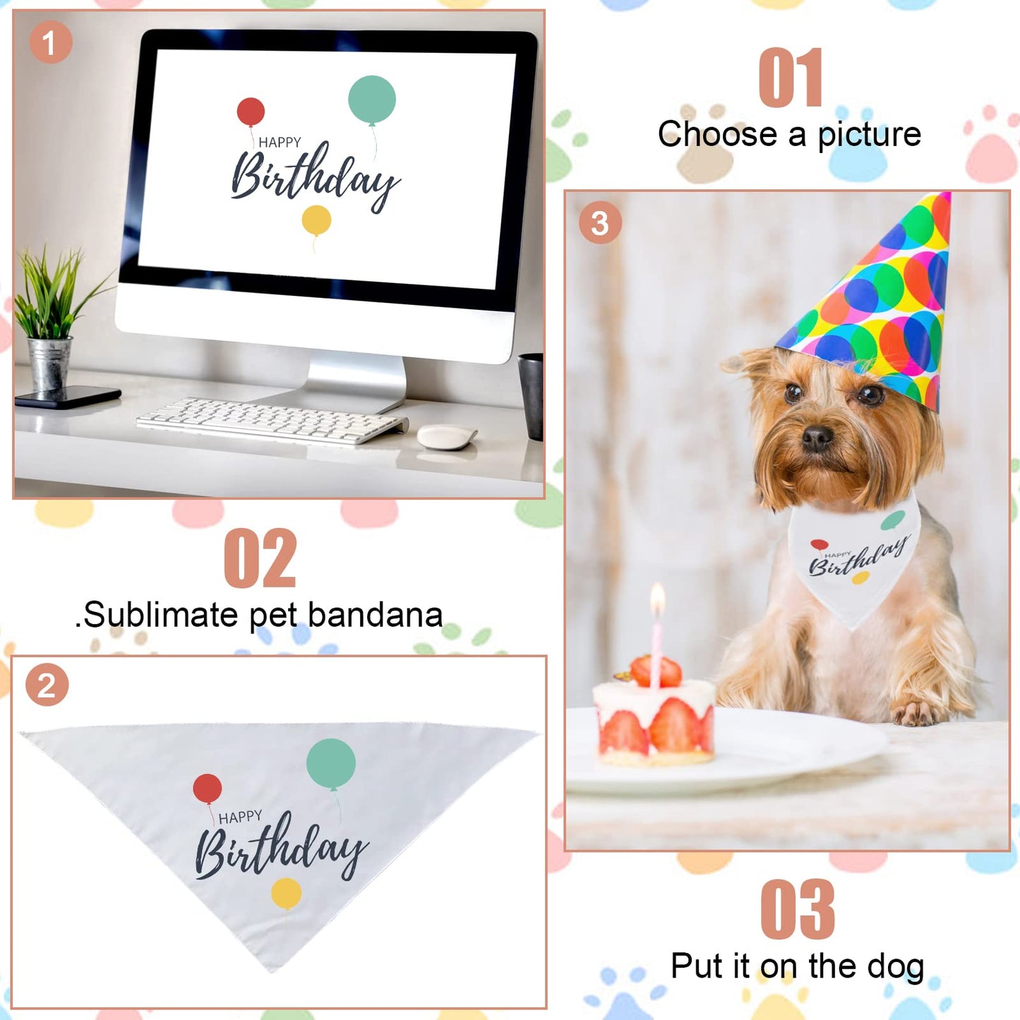 HACRAHO Blank Dog Bandanas, 36 PCS Solid Washable Pet Triangle Scarf White DIY Triangle Dog Bandana for Small Medium Large Dogs