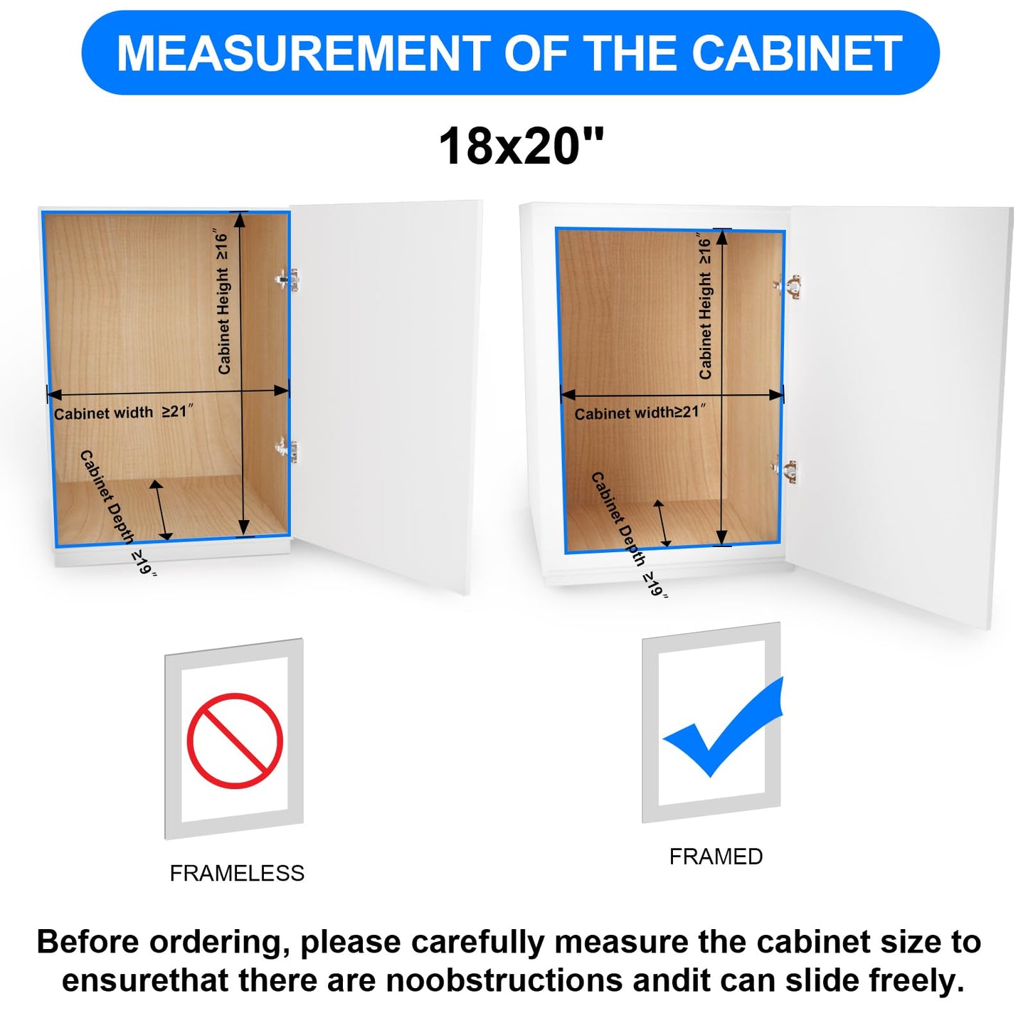 Fulgente 20"*18'' Chrome Finish Pull Out Cabinet Organizer - 2 Tier Heavy Duty Slide Out Kitchen Pantry Shelves, Rustproof Under Sink Storage Drawer for Kitchen & Bathroom