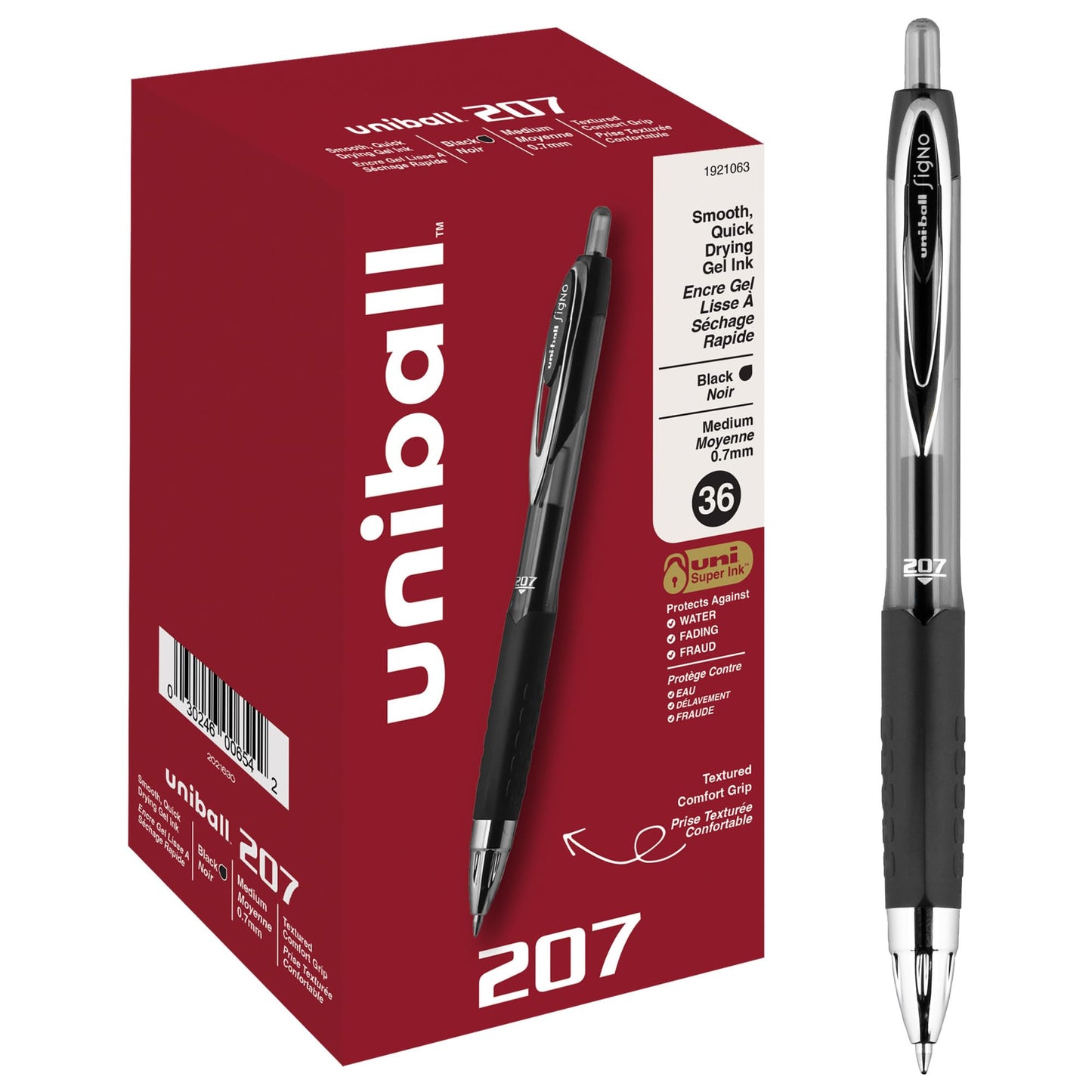 Uni-Ball Signo Retractable Gel Pens - 0.7 mm Point Size - Refillable - Black Pigment-based Ink