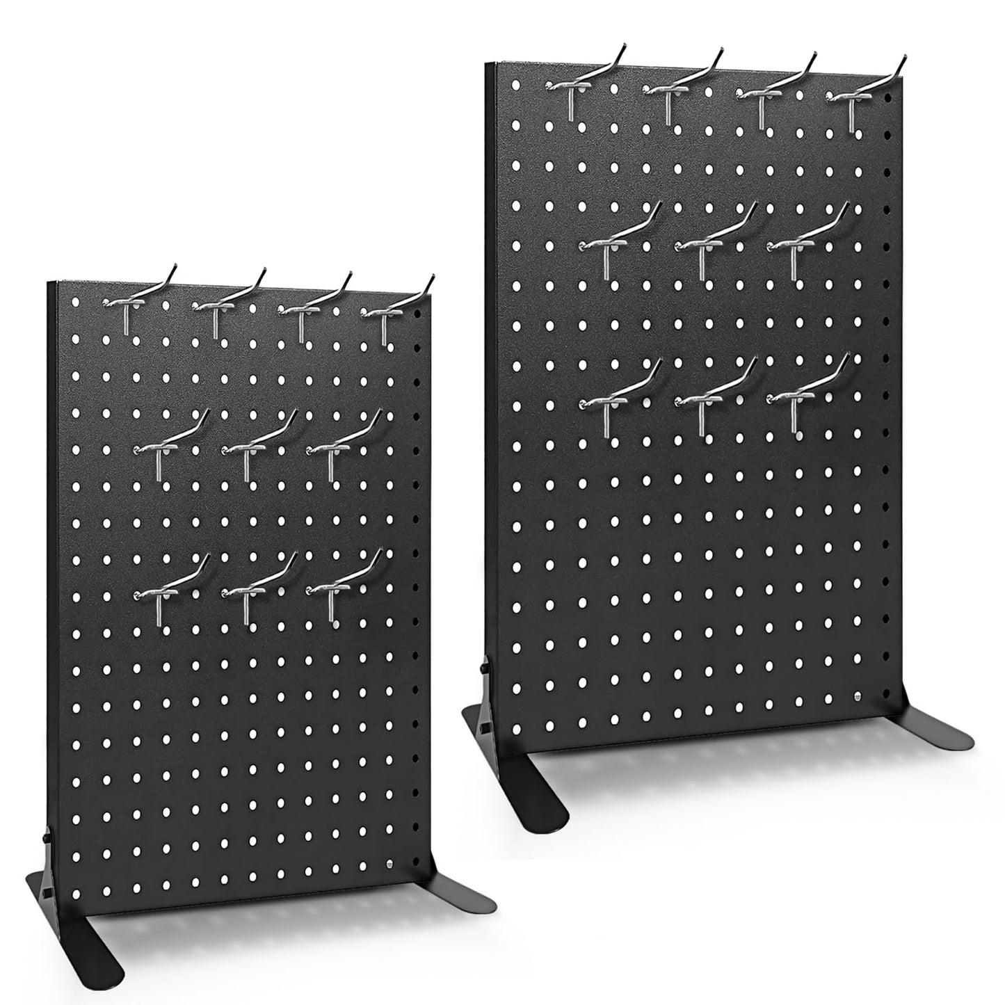 Uppcasir 2PCS Pegboard Display Stand for Craft Shows, Metal Jewelry and Key Ring Retail Display Racks With 20 Hooks for Selling Accessories, Retail Stores, Vendors & Events, 17 X 13 Inch