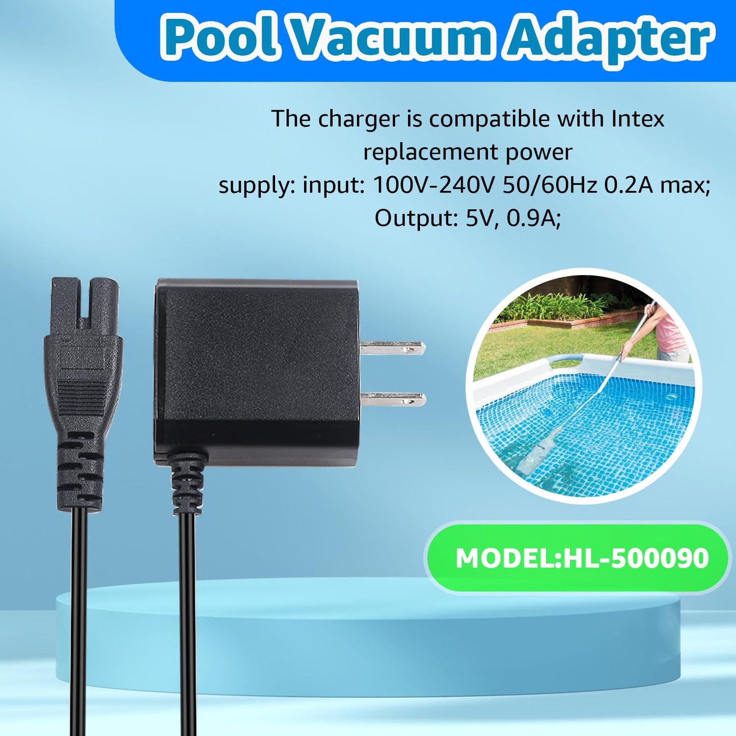 Norward Charger Replacement for Intex 28620EP Handheld Pool Vacuum Power, Compatible with Intex CL1704 28620 28620E CL1704 Pool Vacuum Adapter Supply