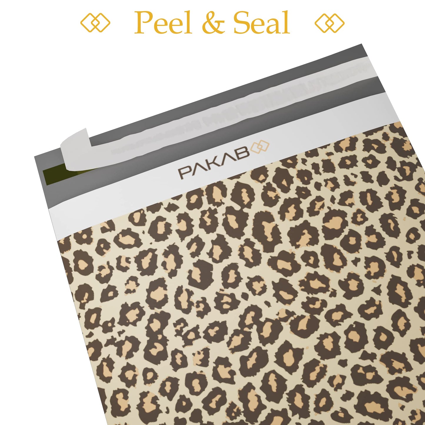 PAKABOO Poly Mailer Shipping Bags 12x15 Inch, 100 Pack, Non-Padded Envelopes with Tamper Proof Self-Seal, Leopard Brown Print Packaging