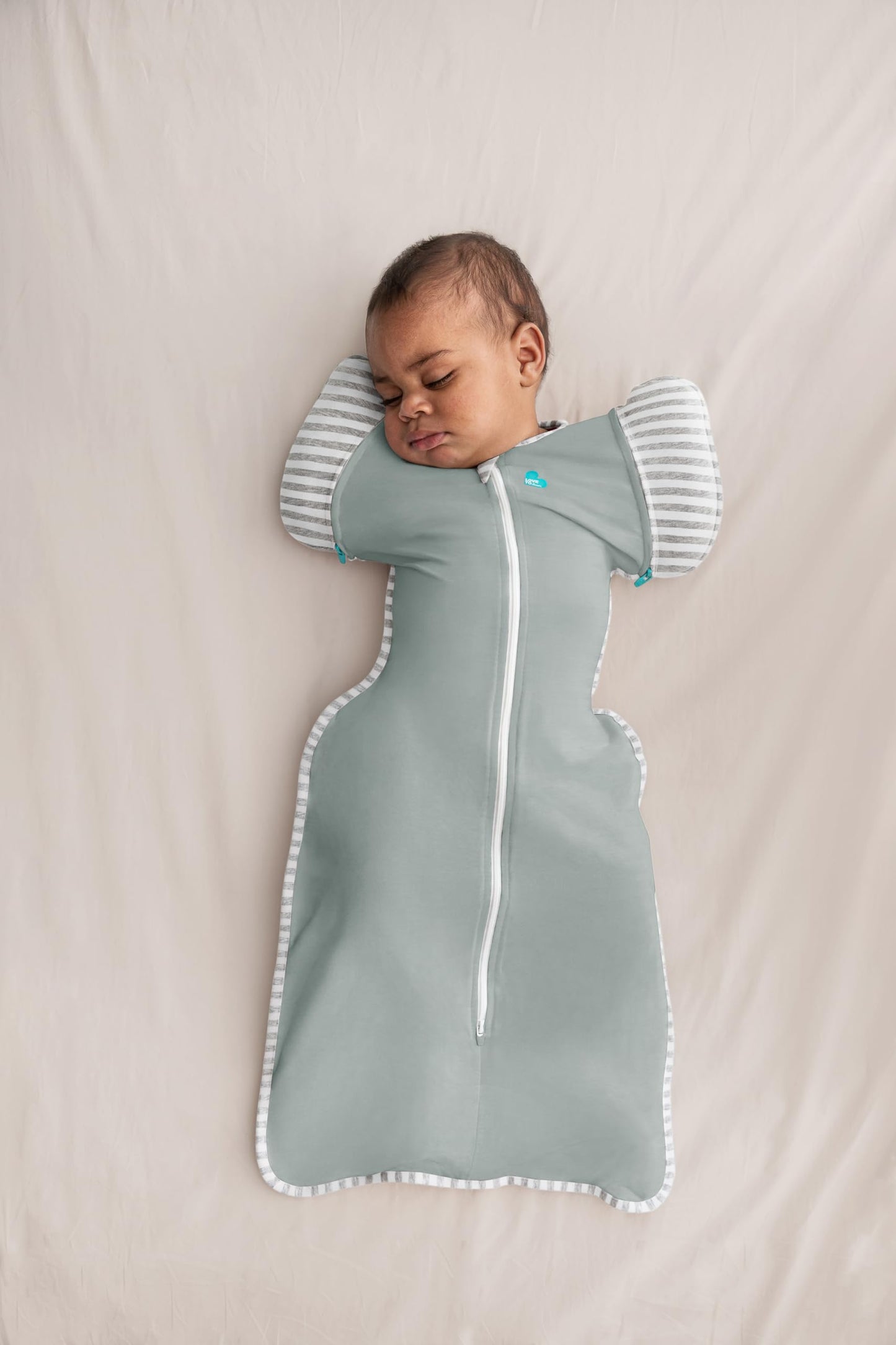 Love to Dream Swaddle Up Transition Bag, Snug Fit, Zip-Off Wings, 1.0 Tog Suitable for Moderate Temperature 20-24°C, Machine Washable & Double Zip for Easy Nappy Change, Deep Olive