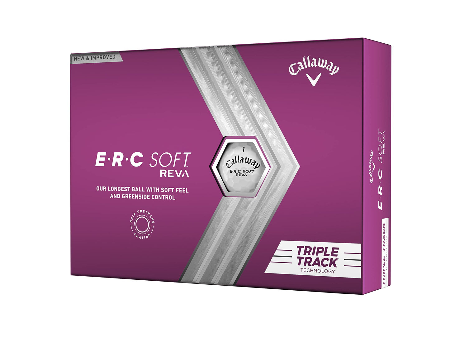 Callaway Golf ERC Soft Golf Balls (2023, 12 Ball Pack, Reva (Triple Track))
