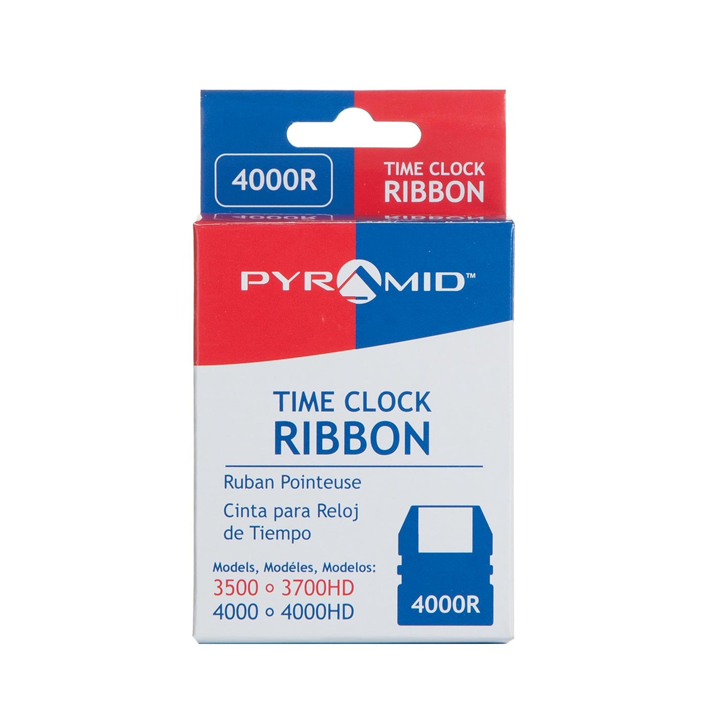Pyramid Time Systems - Geninue and Authentic Replacement Ribbon Compatible with Pyramid Models 3000HD, 3500, 3700, 4000, 4000HD and 4000PROK Time Clock - Black Ink Ribbon Cartridge