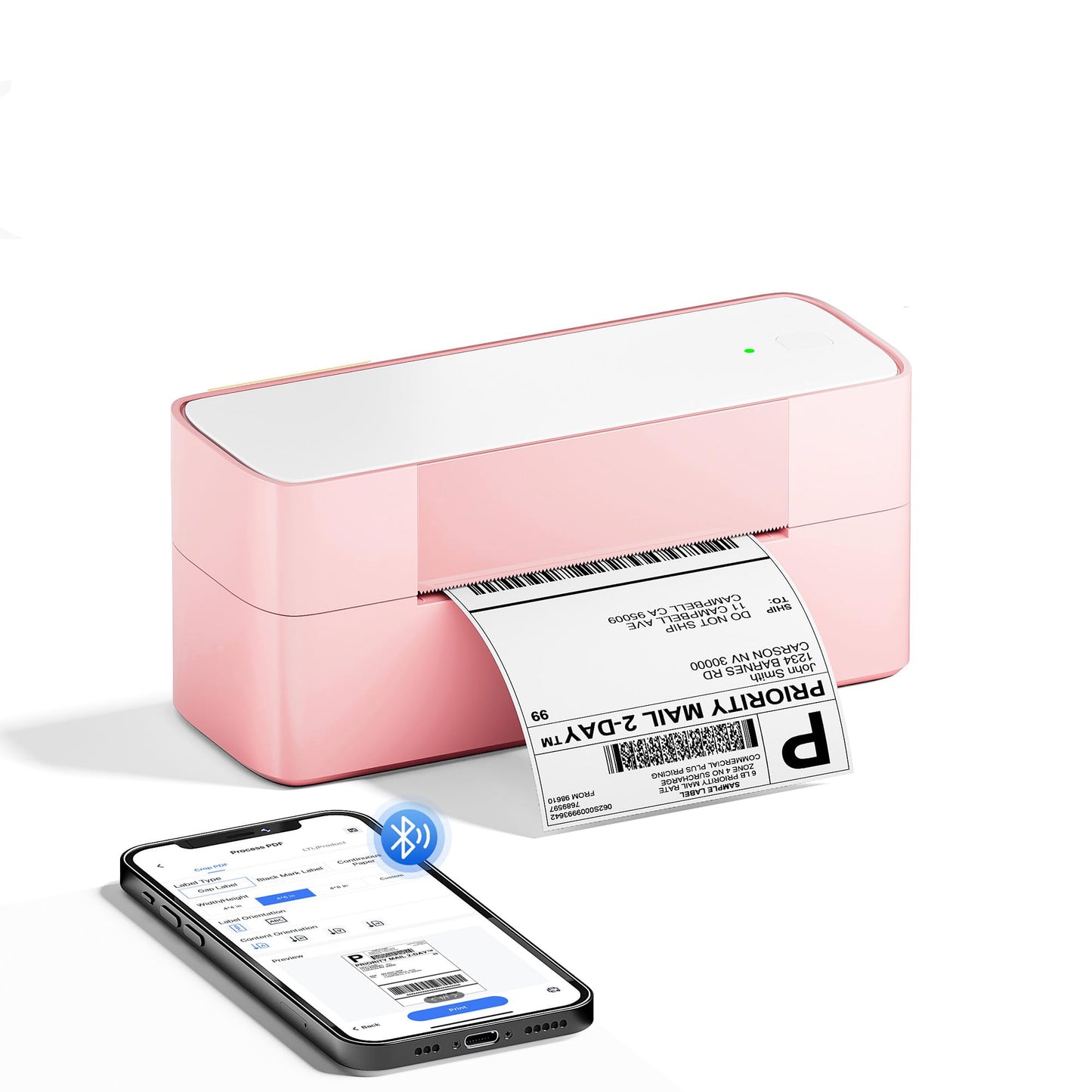 Itari Bluetooth Thermal Shipping Label Printer, 245-BT Wireless Label Printer 4x6, Desktop Label Printers for Small Business & Shipping Packages, Support iOS, Android, Windows, Amazon, Shopify, USPS