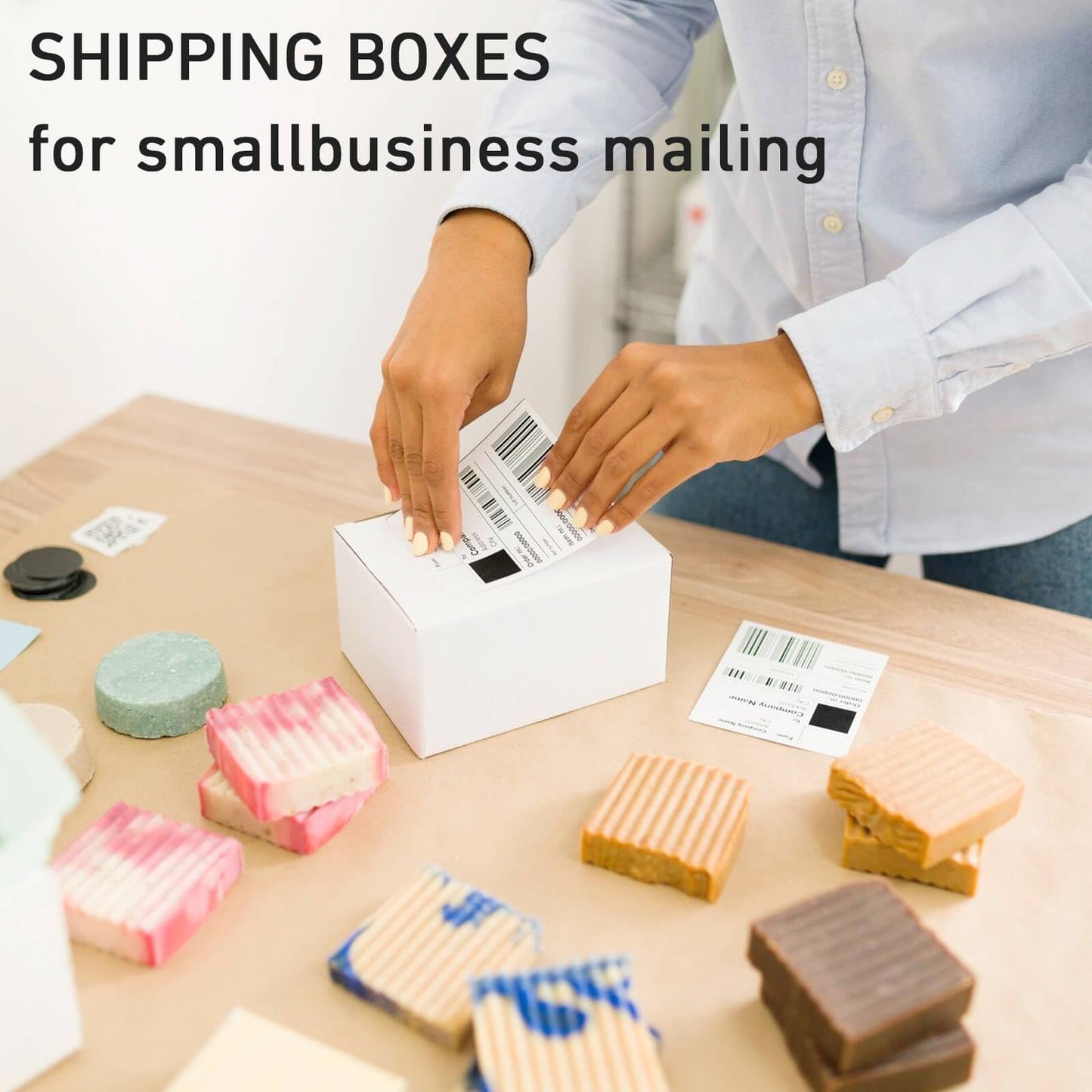 Shipping Boxes 8x8X4 Inches Set of 20 White Corrugated Cardboard Mailer Boxes for Packing, Mailing, and Small Business
