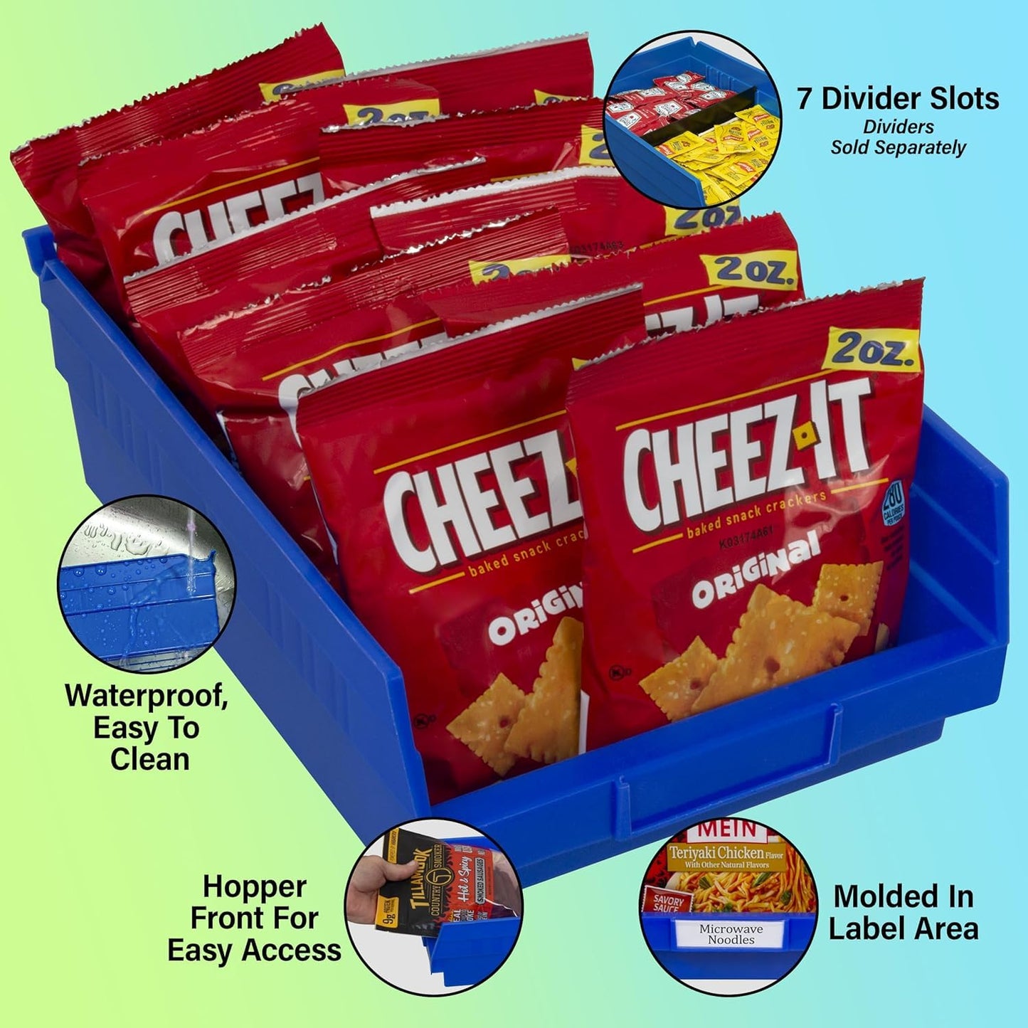 Akro-Mils 30138 18-Inch by 6-Inch by 4-Inch Plastic Nesting Shelf Bin Box, Yellow, Case of 12