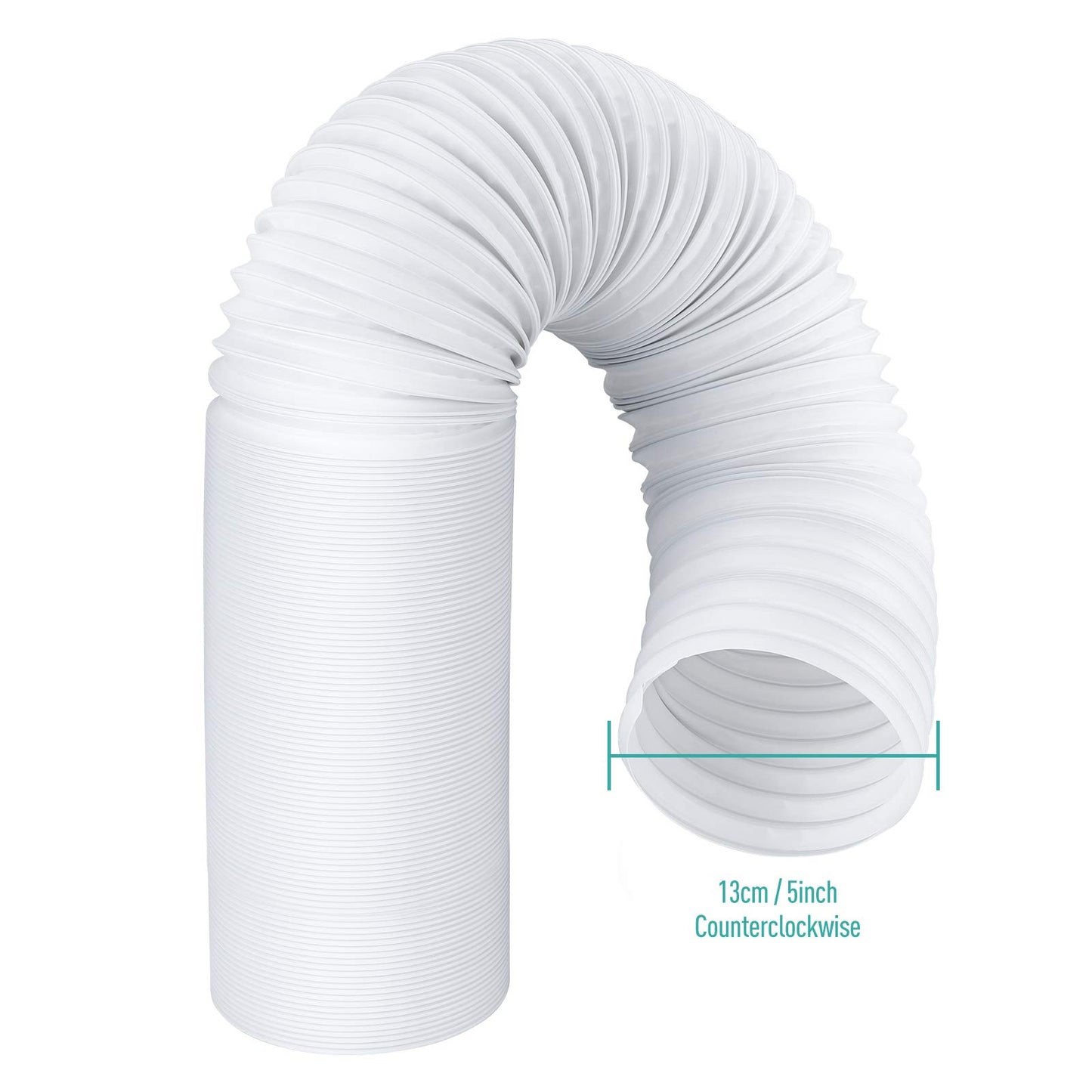 Air Conditioner Exhaust Hose, AGPTEK 5 Inch Exhaust Hose for Portable Air Conditioner Counter Clockwise Flexible Air Hose Replacement/Extension Tube with 5 Inch Diameter (5 Inch Diameter)