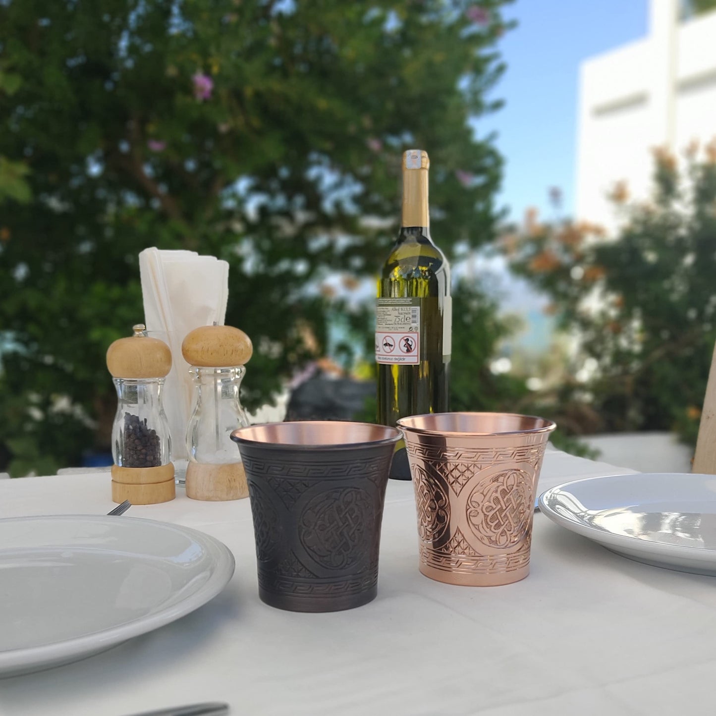 DEDE Copper - CC Series (15 oz) - Handcrafted Super Heavy Weight Drinking Cups or Serving Cold Beverages and Cocktail Mugs, Handmade Unlined Uncoated Pure Solid Copper Tumblers (Engraved)