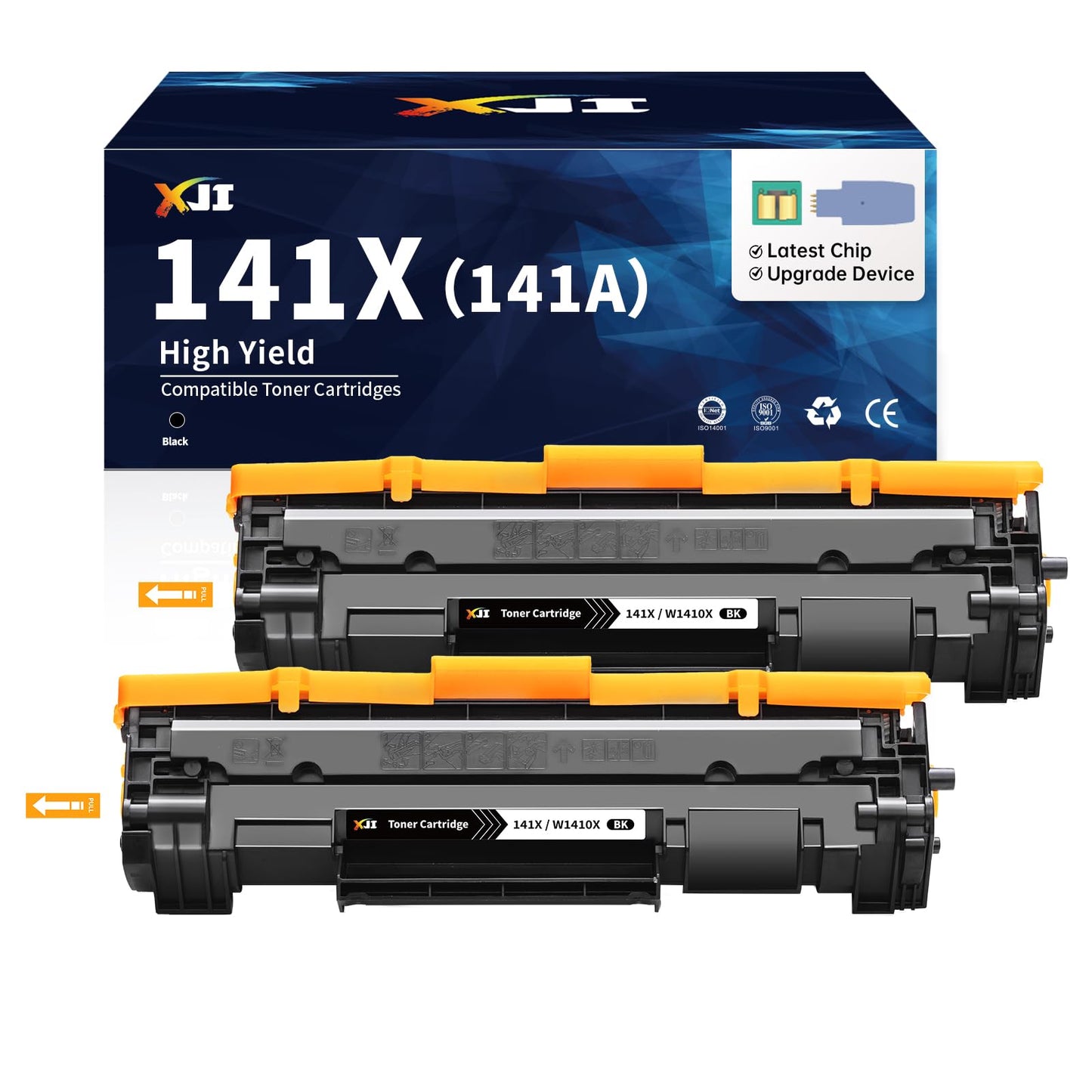 XJI 141X Toner Cartridges with Chip Compatible Replacement for HP 141A Black LaserJet Toner Cartridge W1410A 141X W1410X Ink, for Laser Jet M110w MFP M139w M140w Printer Black 2 Pack