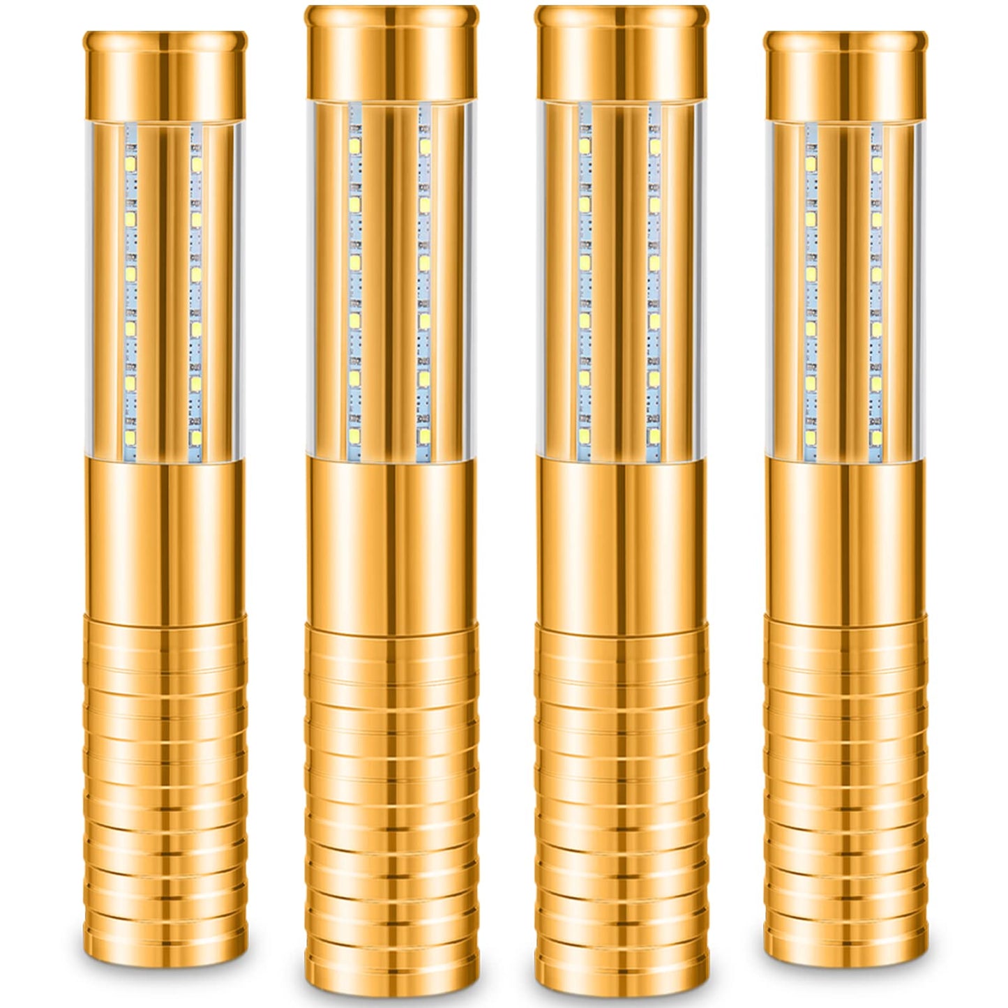 Civaner Upgrade 4 Pcs Bottle Service Lights LED Strobe Baton Bottle Girl Lights Rechargeable Handheld Club Signs Flashing Lights for Birthday Wedding Party(Gold)