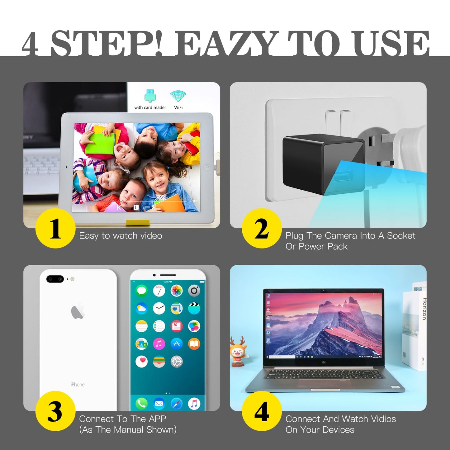 1080P WiFi Security Camera Indoor - Motion Detection, Night Vision, 2-Way Audio, App Alert Home Surveillance Camera