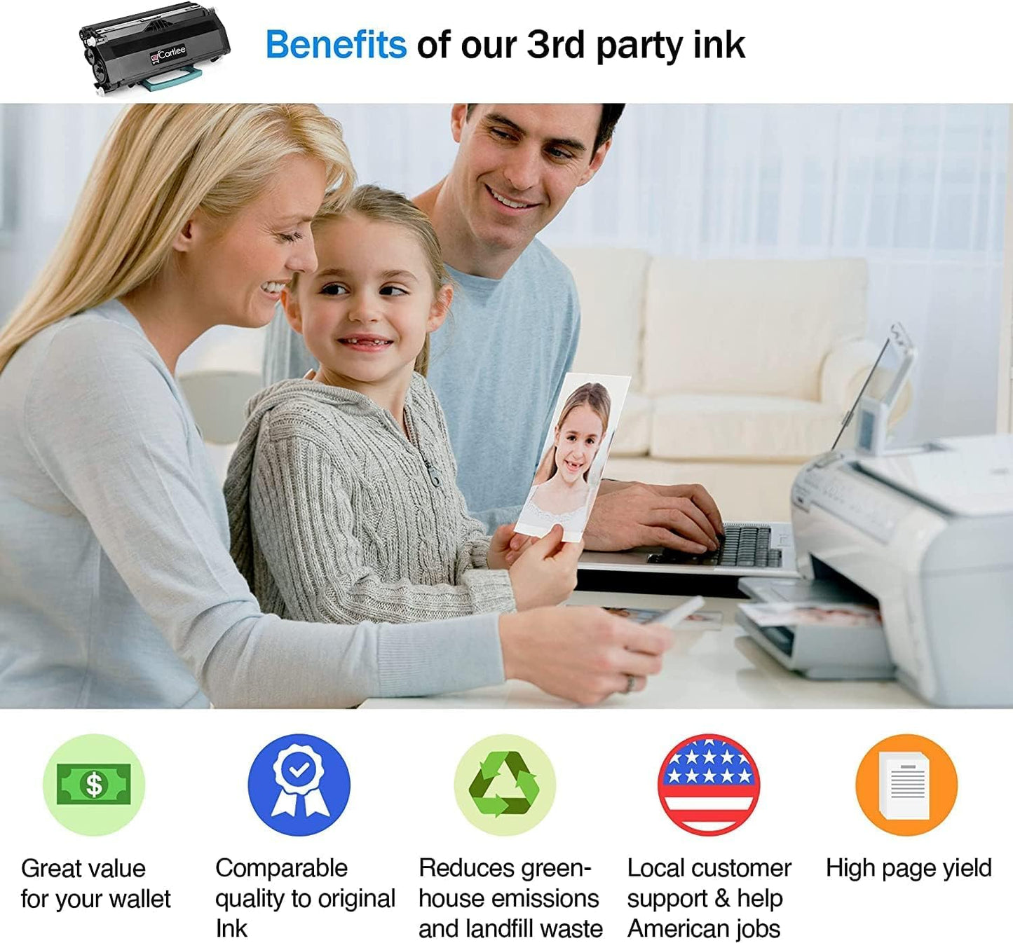 Cartlee Compatible Toner Cartridge Replacement for Lexmark E260 E260d E260dn E360 E360d E360dn E360dt E360dtn E460 E460d E460dn E460dtw E460dtn E460dw E462 E462dtn Laser Printers - 1 BK