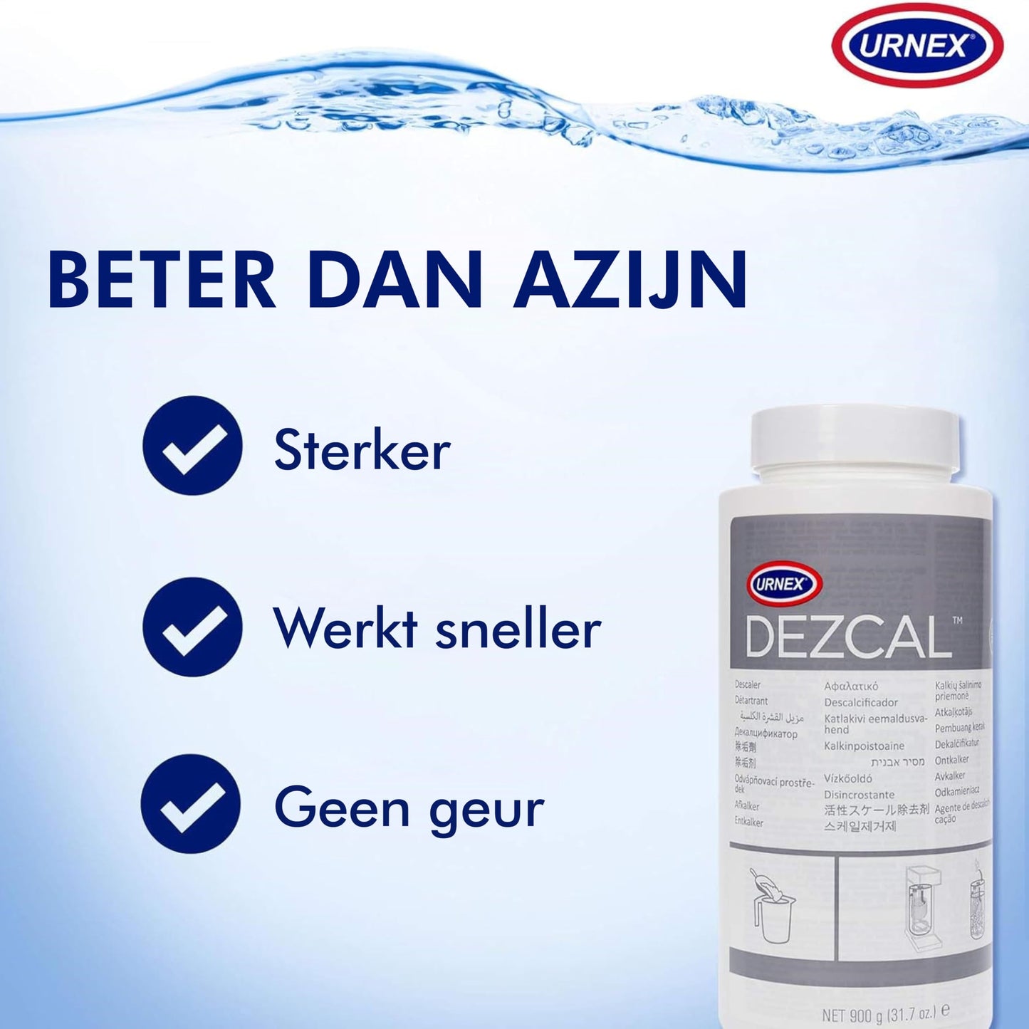 Urnex Dezcal Activated Scale Remover, 900g Bottle