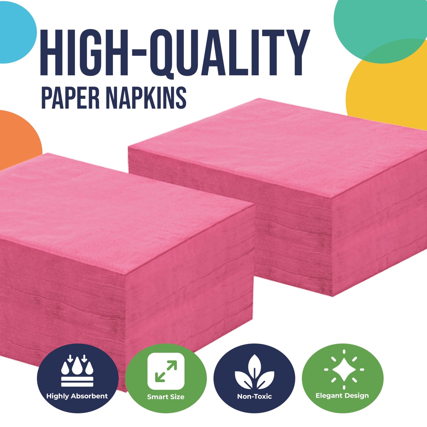 300 Pack Cerise Napkins Disposable, 2 Ply Party Napkins, Cerise Disposable Napkins, Fun Napkins Everyday – Great As Luncheon Or Dinner Napkins Paper Exquisite
