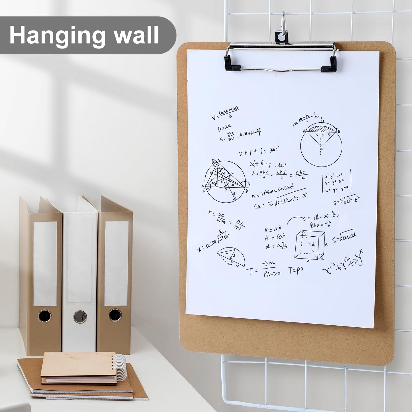 Macroclo Wood Clipboards Set of 20, Letter Size Hardboard Clip Board 8.5x11 for Classroom, Students, Kid, A4 Standard Size 9" x 12.5" with Low Profile Clip, Office & School Supply