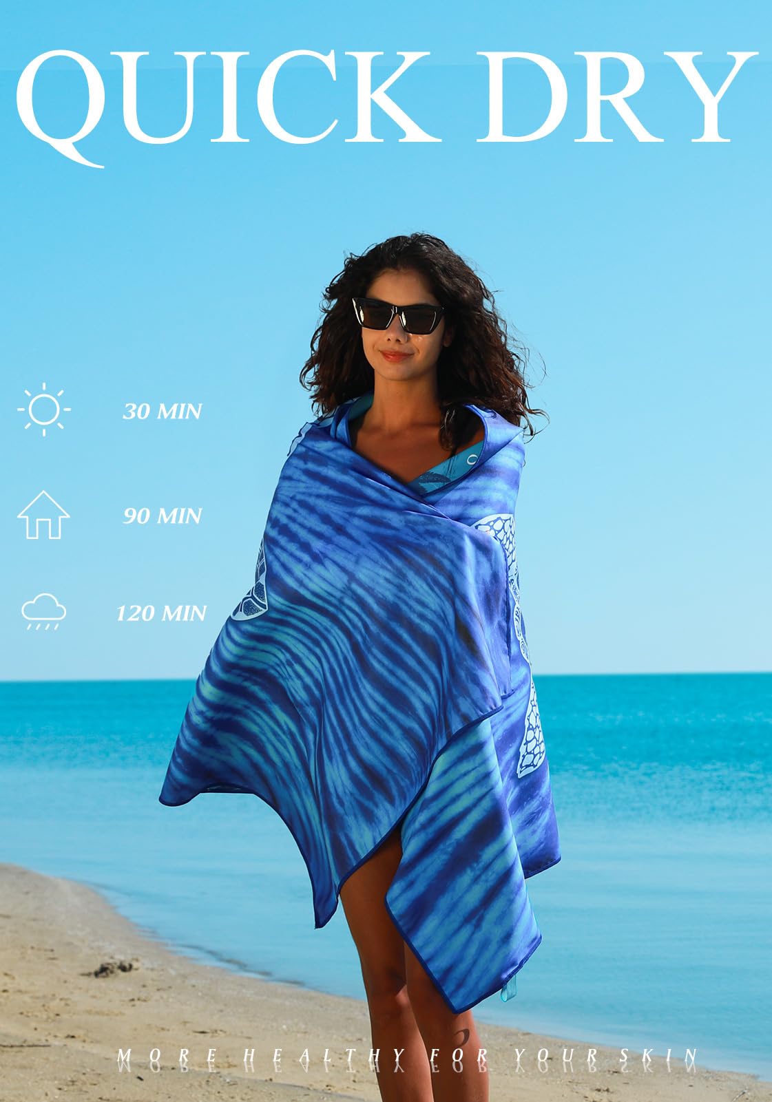 4 Pack Microfiber Lightweight Thin Beach Towel Sand Free Quick Dry Super Absorbent Compact Oversized Large Towels for Swimming Pool Yoga Gym Travel Vacation Beach Accessories Essentials for Adults