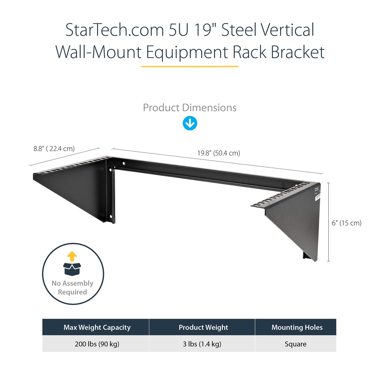 StarTech.com 5U Vertical Wall Mount Rack - 19in Low Profile Open Wall Mounting Bracket - Network/Server Room/Data/AV/IT/Patch Panel/Communication/Computer Equipment - w/Cage Nuts/Screws (RK519WALLV)