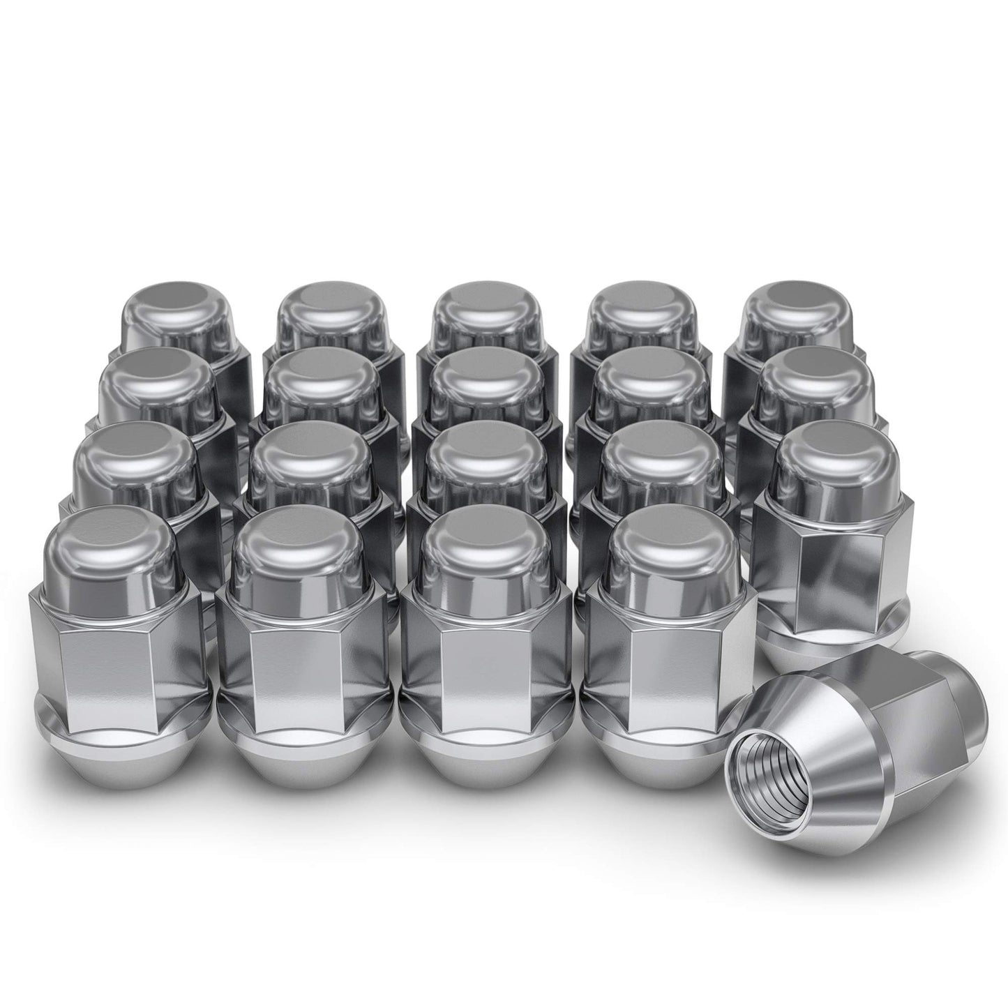 White Knight 1706S-20AM 12mm x 1.25 Thread Size Chrome Bulge Acorn Lug Nut, 20-Pack