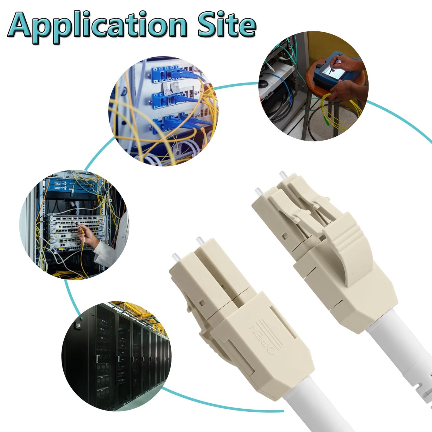 FLYPROFiber- LC to LC Outdoor Armored Uniboot Fiber Patch Cable, OM3 75M/246ft Fiber Optic Cable Cord LSZH 10GB Multimode Duplex 50/125um Length Options: 10m-100m, OD-3mm