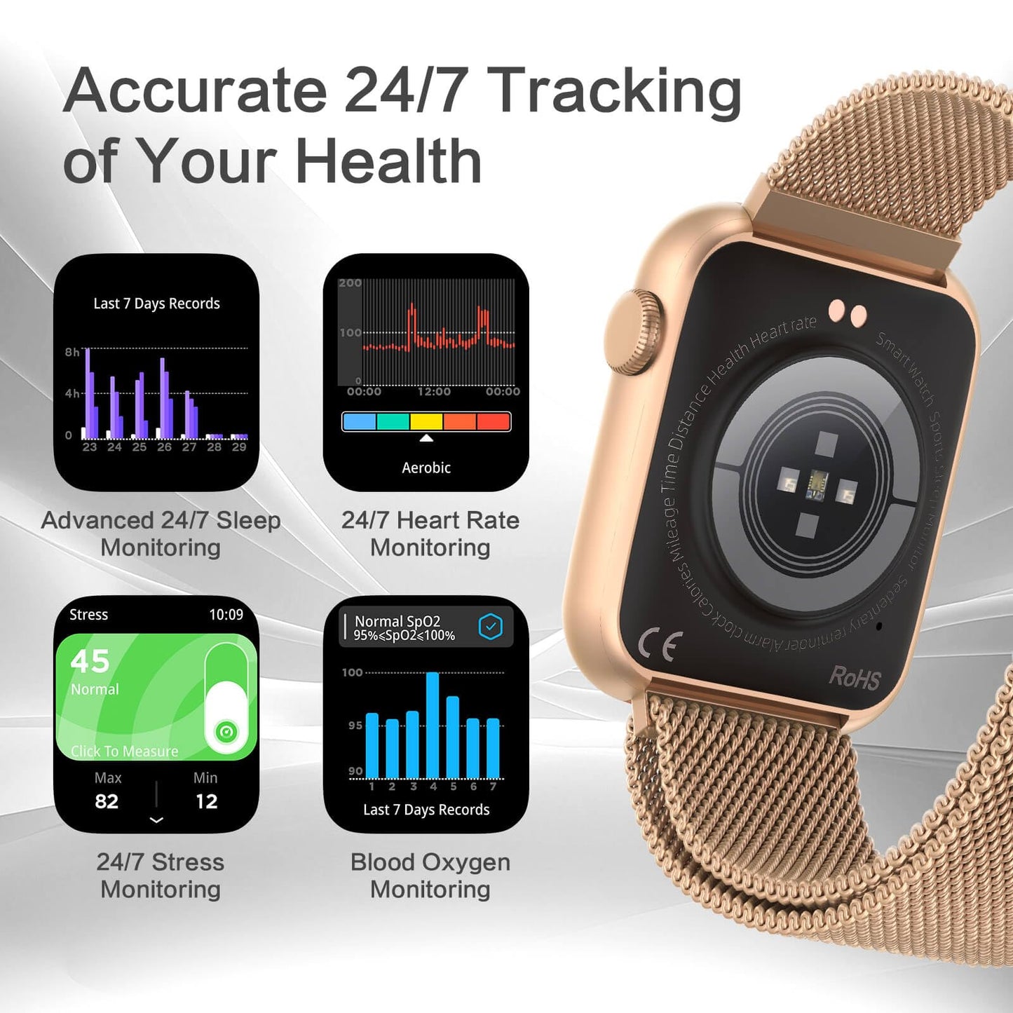 2025 Smart Watch for Women, 1.9" AMOLED DA GPT AI Voice Smartwatch with Bluetooth Call, 24/7 Heart Rate Stress Sleep Monitor,123 Sports Modes, IP68 Waterproof Fitness Tracker for Android iOS