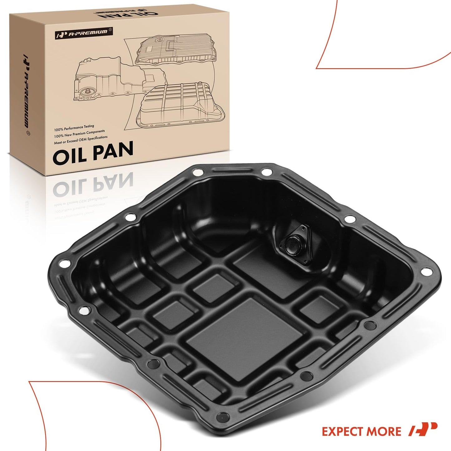 A-Premium Lower Engine Oil Pan Sump with Drain Plug Compatible with Hyundai Elantra 2007-2012 & Kia Spectra5 2007-2009, 2.0L