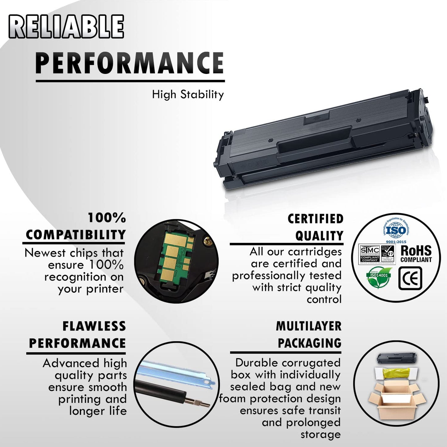 2 Inkfirst Compatible Toner Cartridges Compatible with Samsung D111S (MLT-D111S) D111S Black Xpress M2020 M2020W M2021 M2021W M2022 M2022W M2070 M2070F M2070FW M2070W M2071 M2071FH M2071W
