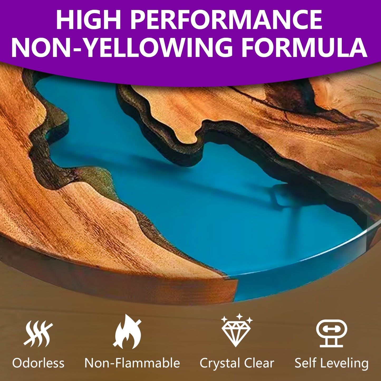 Demorex Epoxy Resin 72OZ, Crystal Clear & High Gloss, Bubble-Free & Self Leveling, Anti-Yellowing, Food Safe, DIY