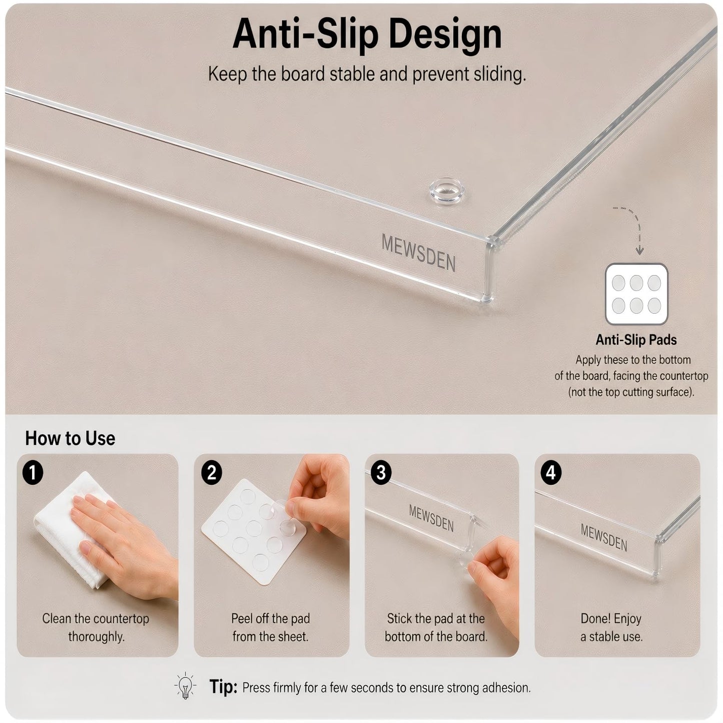 Acrylic Cutting Boards for Kitchen Countertop - Clear Cutting Boards with Counter Lip Non-Slip Cutting Board Counter Protector, Aesthetic Kitchen Decor, Great for Fruit, Bread, Veggies 16.1"x12.5"