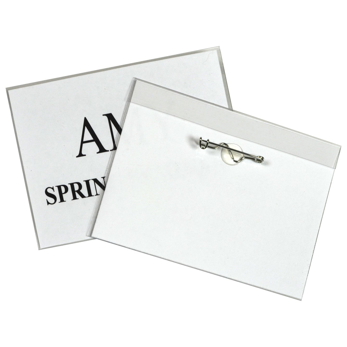 C-Line Pin Style Name Badge Holders, 3.5 x 2.25 Inches, Clear, 100 per Box (94223)