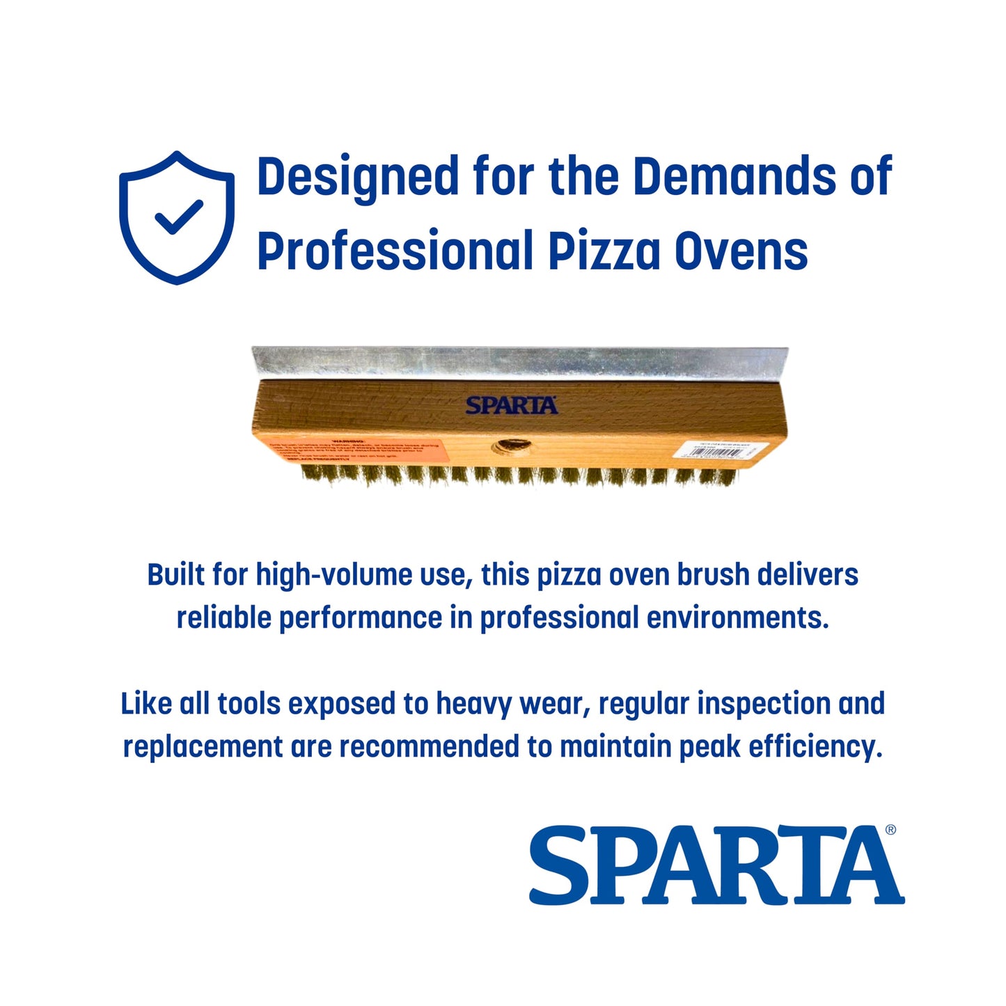 Carlisle FoodService Products Wood Oven Scraper, Oven Brush, 10 Inches, Tan