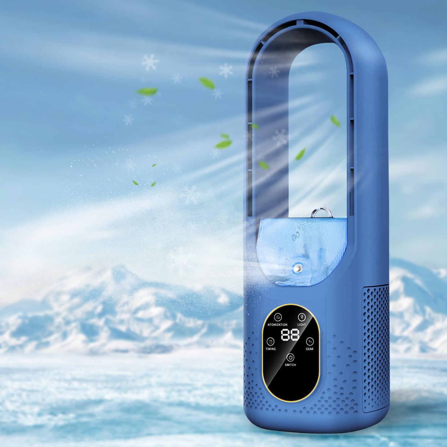 Mini Air Cooler - 3 in 1 Air Conditioner with Water Tank Touch Control - 3 Modes Portable Evaporative Air Cooler - AC Cooler Mist 6H Timer&6 Speeds - Quiet Small Swamp Cooler for Room Office Summer