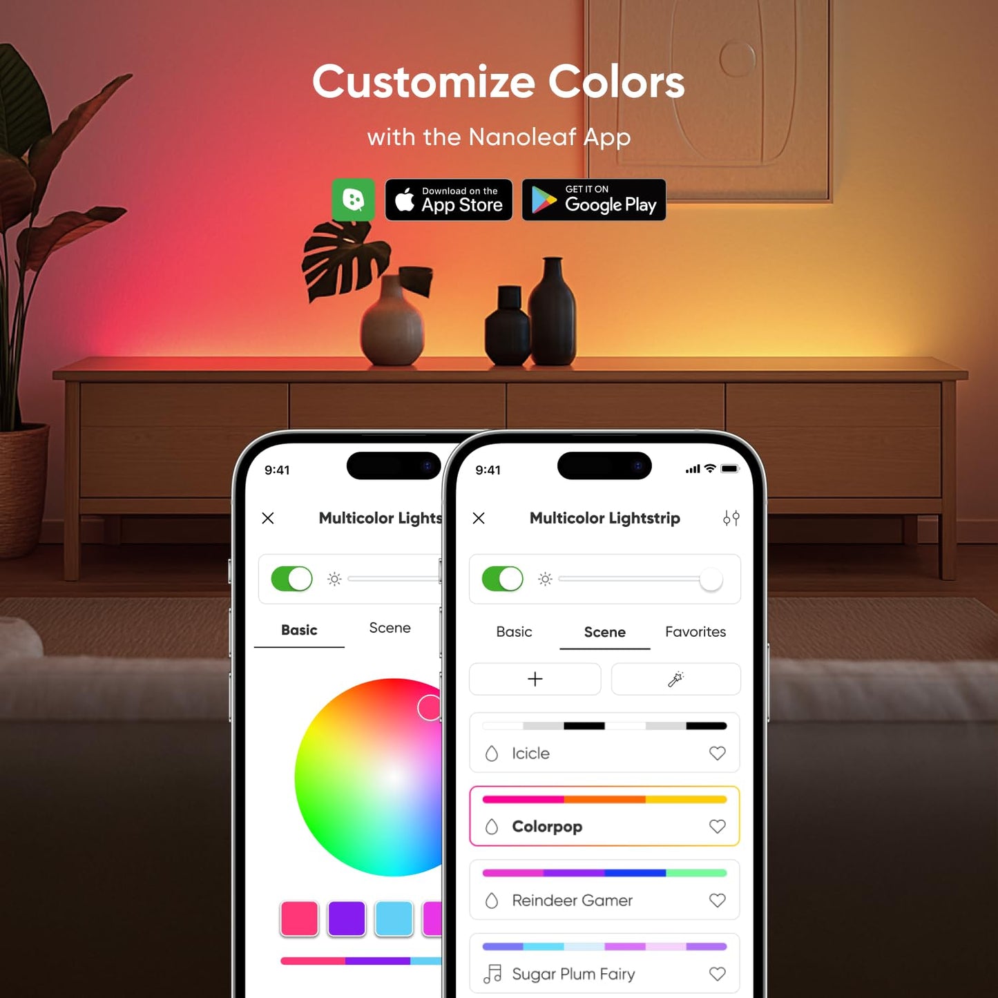 Nanoleaf LED Lights Strip for Bedroom, Matter Bluetooth & WiFi Smart Multicolor LED Lightstrip 16.4ft - RGB & Whites, App & Voice Control, Works with Apple Home, Google Home (50 Zones)