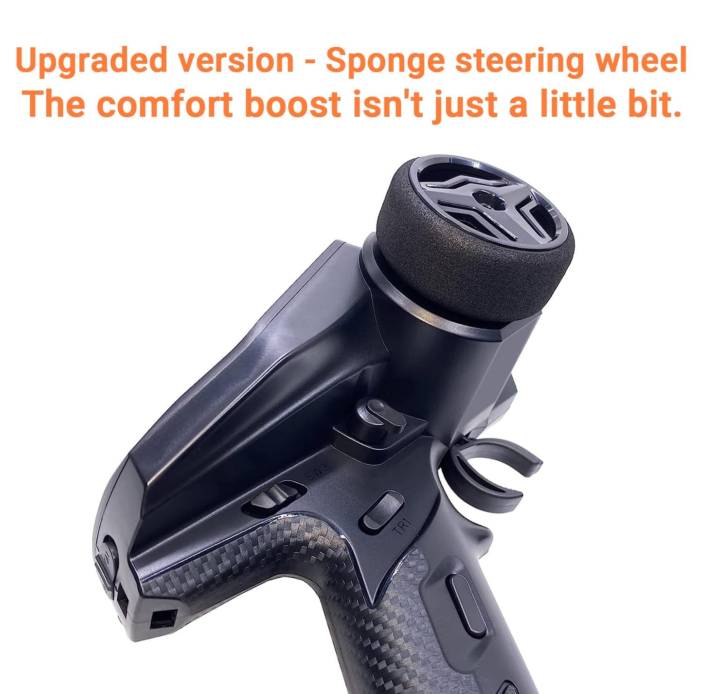 Alaohu FS-G7P 7 Channels RC Transmitter and Receiver FS-R7P Fly 2.4GHz Sky Surface Radio Controller System for RC Crawler, Buggy, Cars and Boats (Upgrade Sponge Steering Wheel)