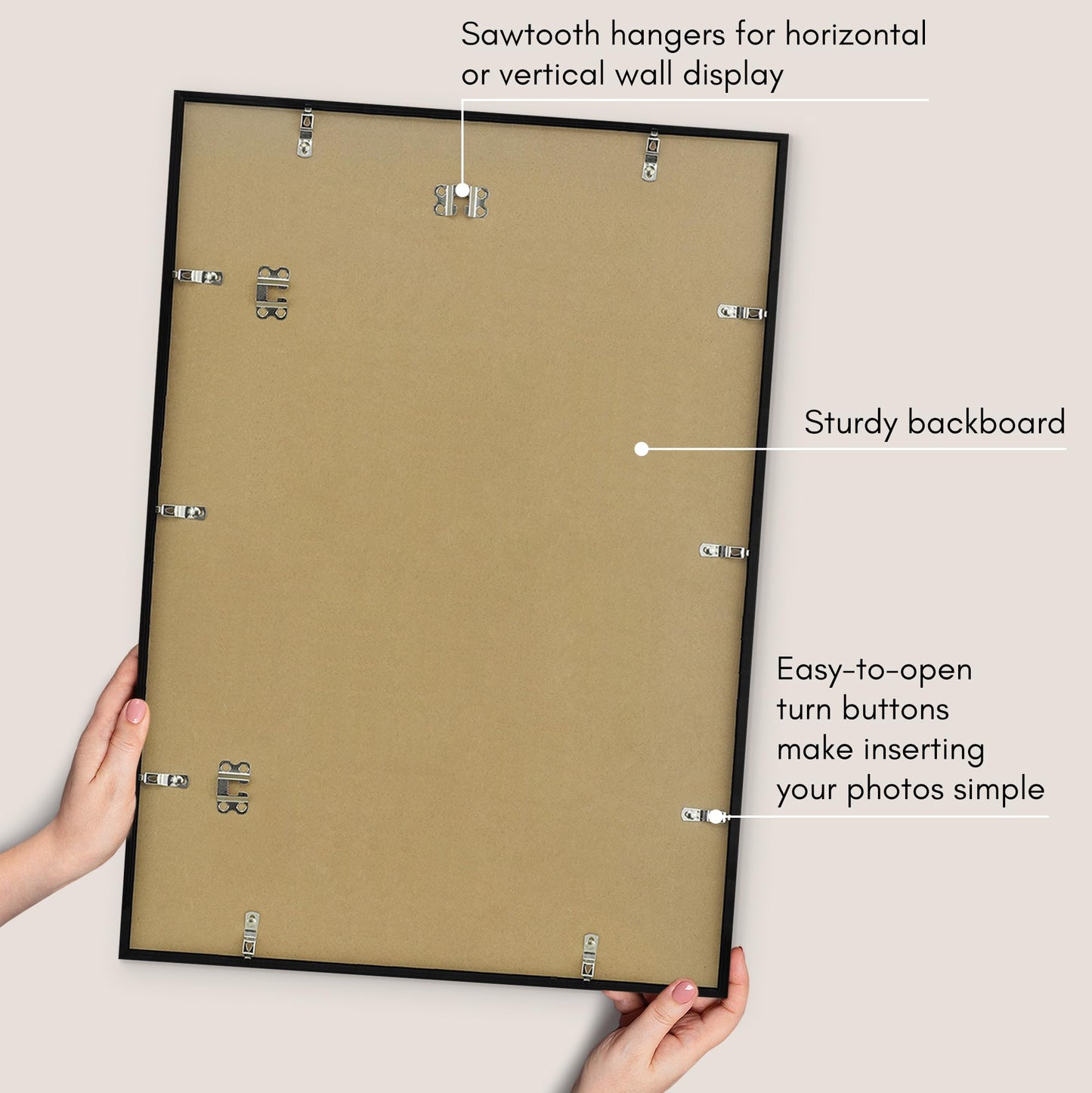 Americanflat 20x28 Picture Frame with Polished Plexiglass - Use as 16x24 Frame with Mat or Display 20x28 Photo Without Mat - Streamline Collection - Thin Border Picture Frames for Wall - Black