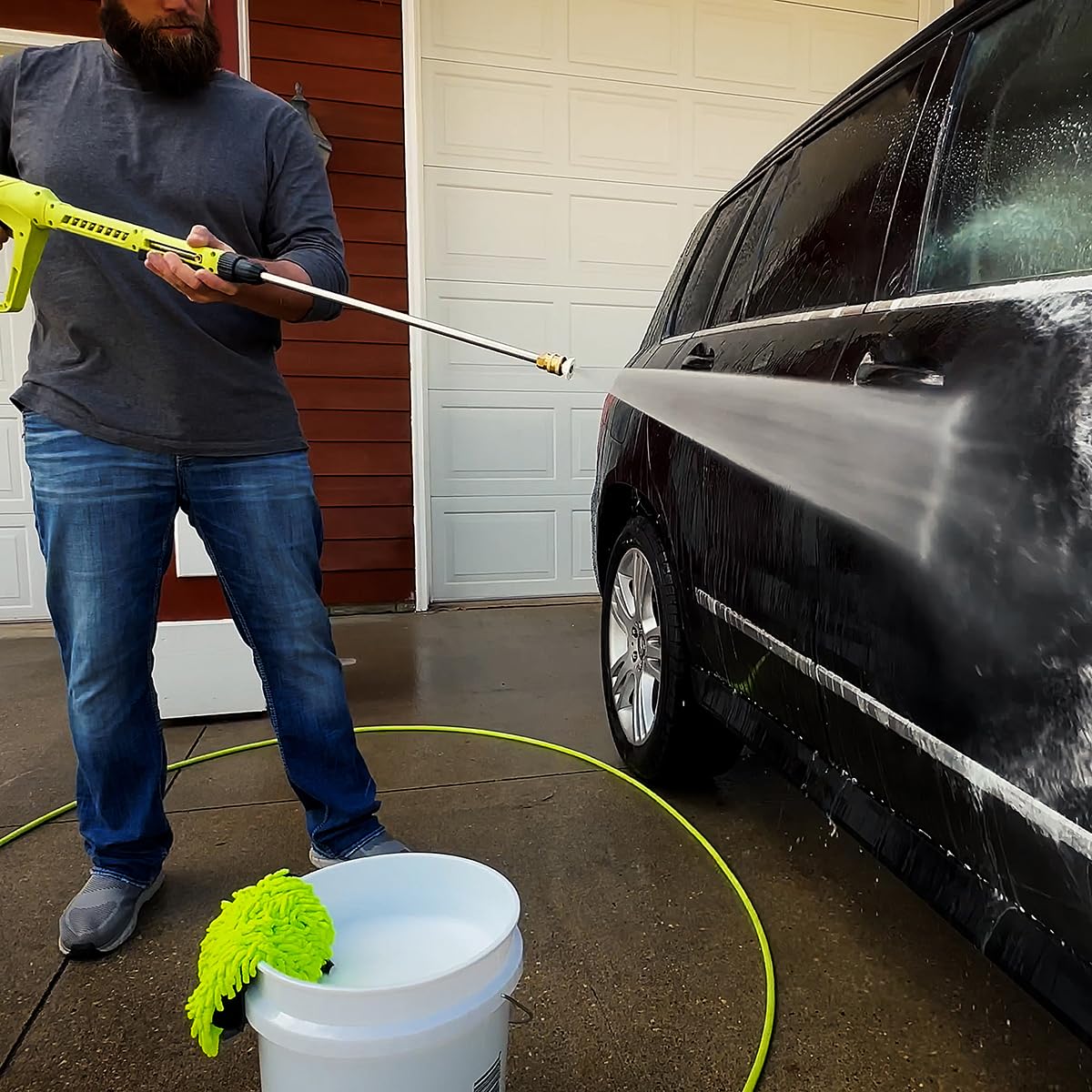 Flexzilla HFZPW36425M-E 3600 PSI, 25' Pressure Washer Hose, 1/4 in. x 25 ft, ZillaGreen