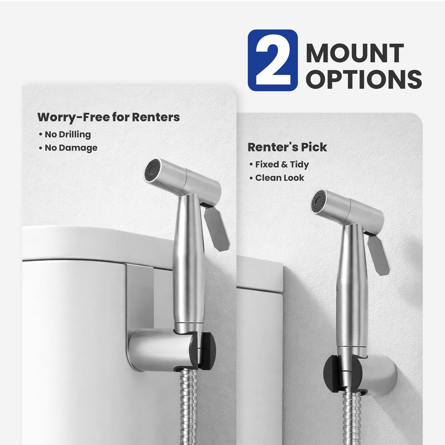 BRITULIF Bidet Sprayer for Toilet, Handheld Sprayer Kit with Adjustable Jet Spray for Toilet Handheld Bidet Cloth Diaper Sprayer Set Muslim Shower Toilet Sprayer - Easy to Install