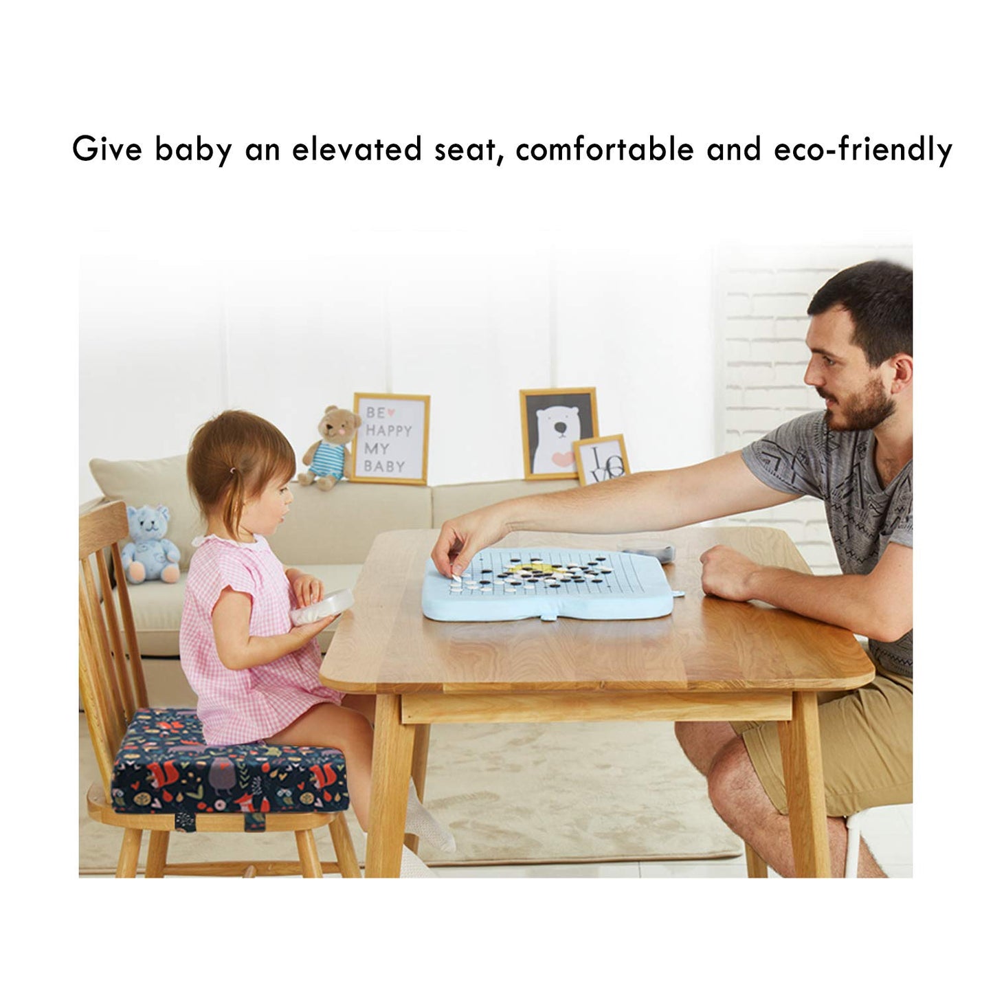 Zicac Portable High Chair Increasing Seat Cushion for Travel Dining Seat Pad for Toddler Kids Baby Infant Washable Thick Chair Seat Pads (Dark green)